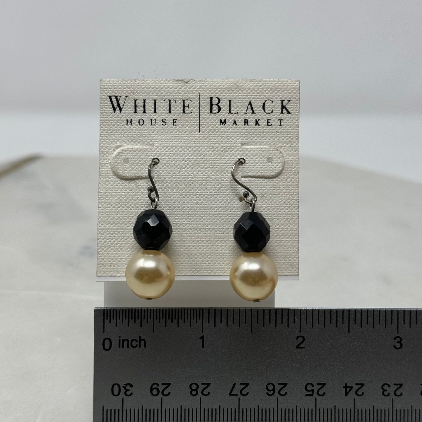 New White House Black Market Pearl Dangle Hook Earrings