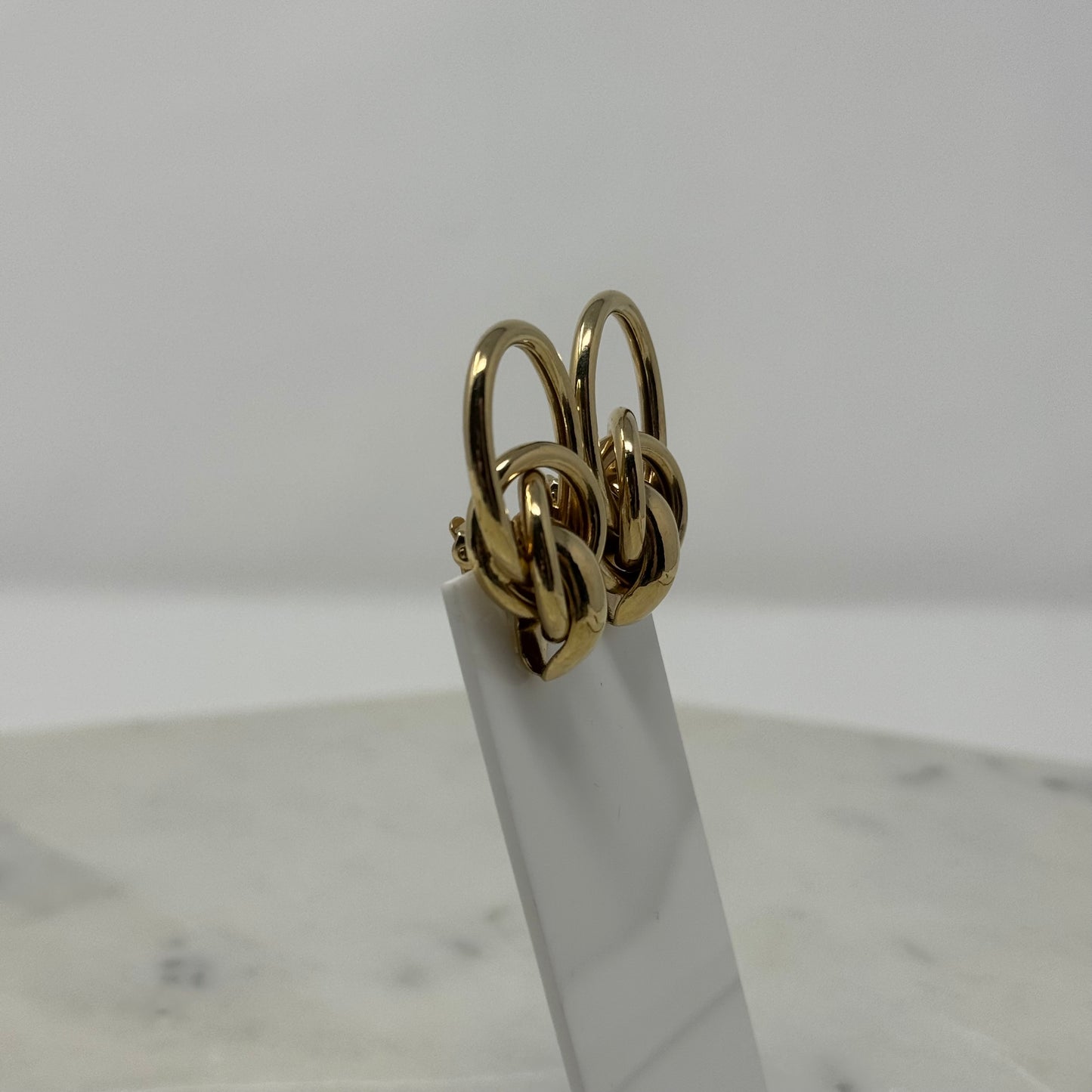 Vintage Gold Knotted Droop Clip-On Earrings