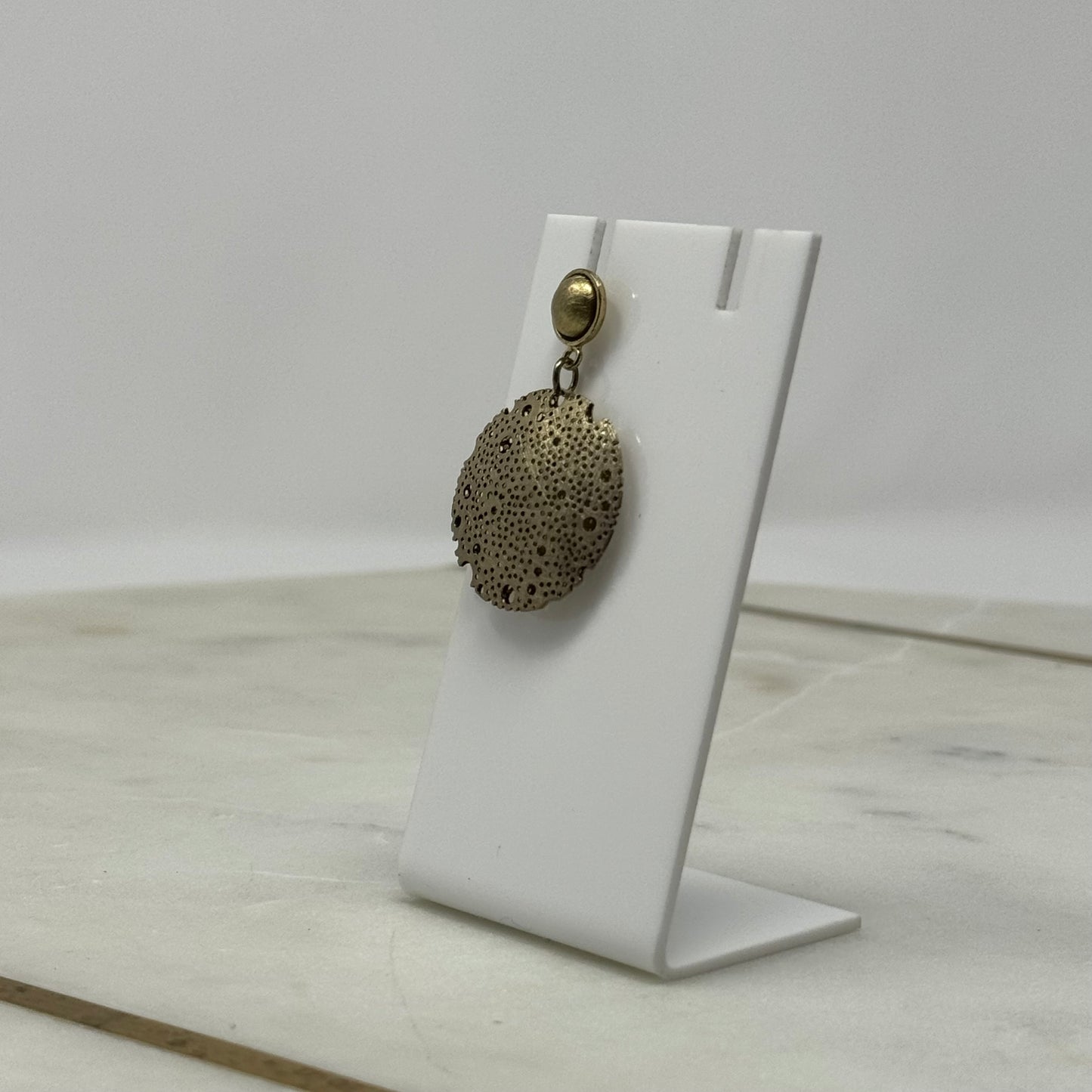 Boho Textured Gold Dangle Post Earrings