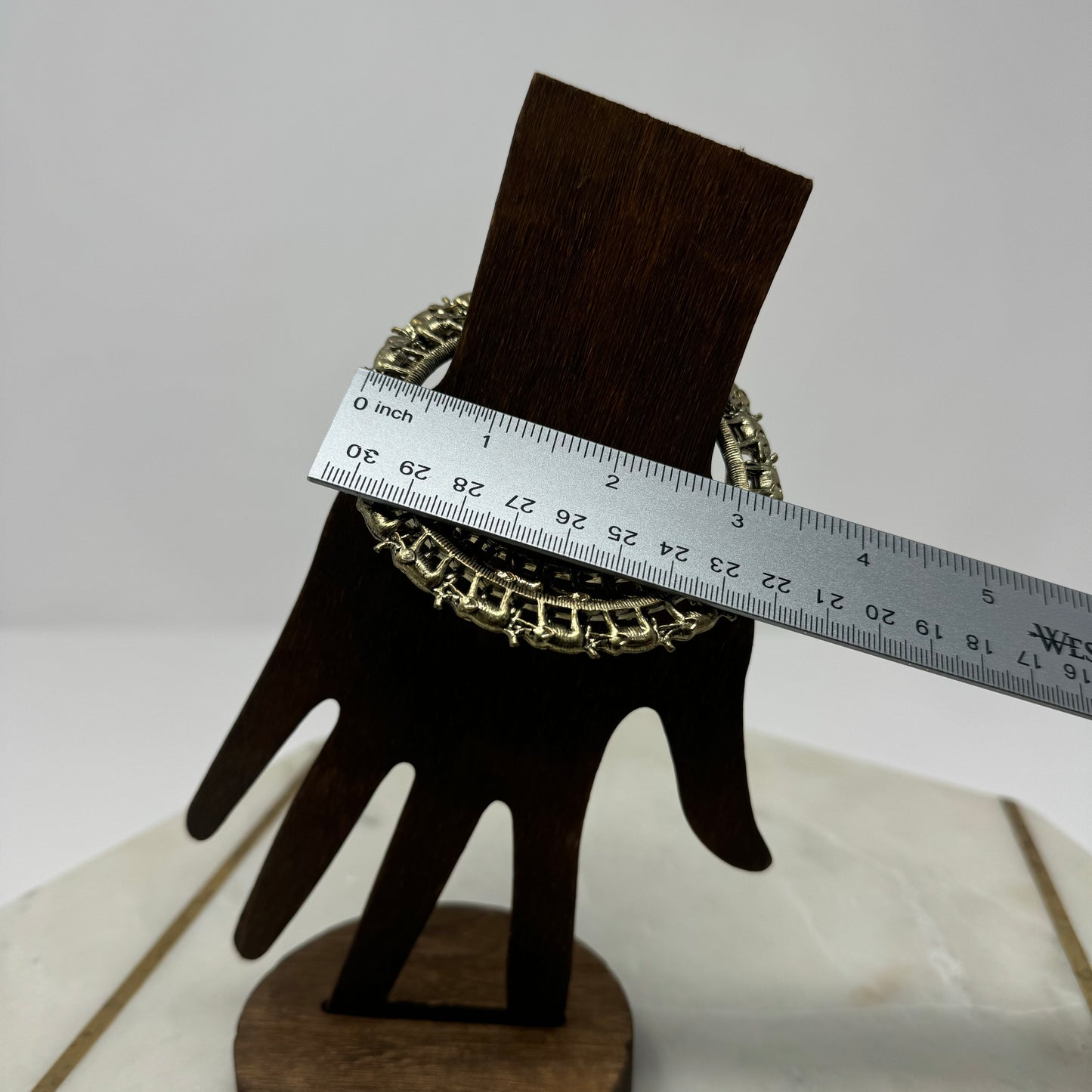 Intricate Brass Bangle Bracelet Set Boho Chic Statement Tribal Jewelry