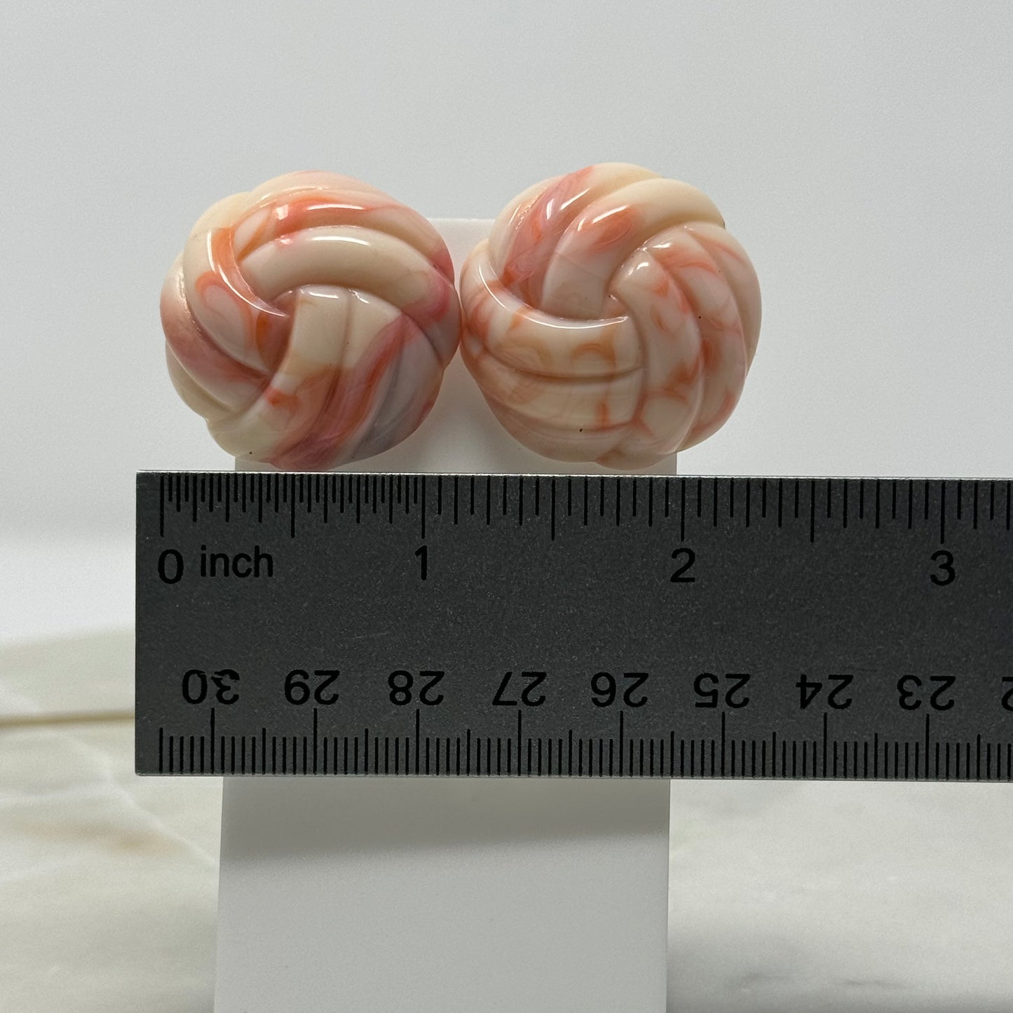Vintage 1990’s Round Knotted Pink Post Earrings