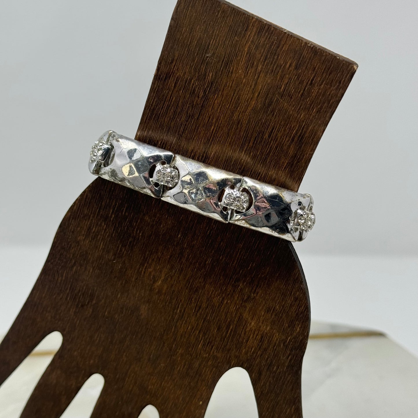 Bracelet Boho Southwest Segmented Metalwork Links Bangle 7 in Costume Jewelry