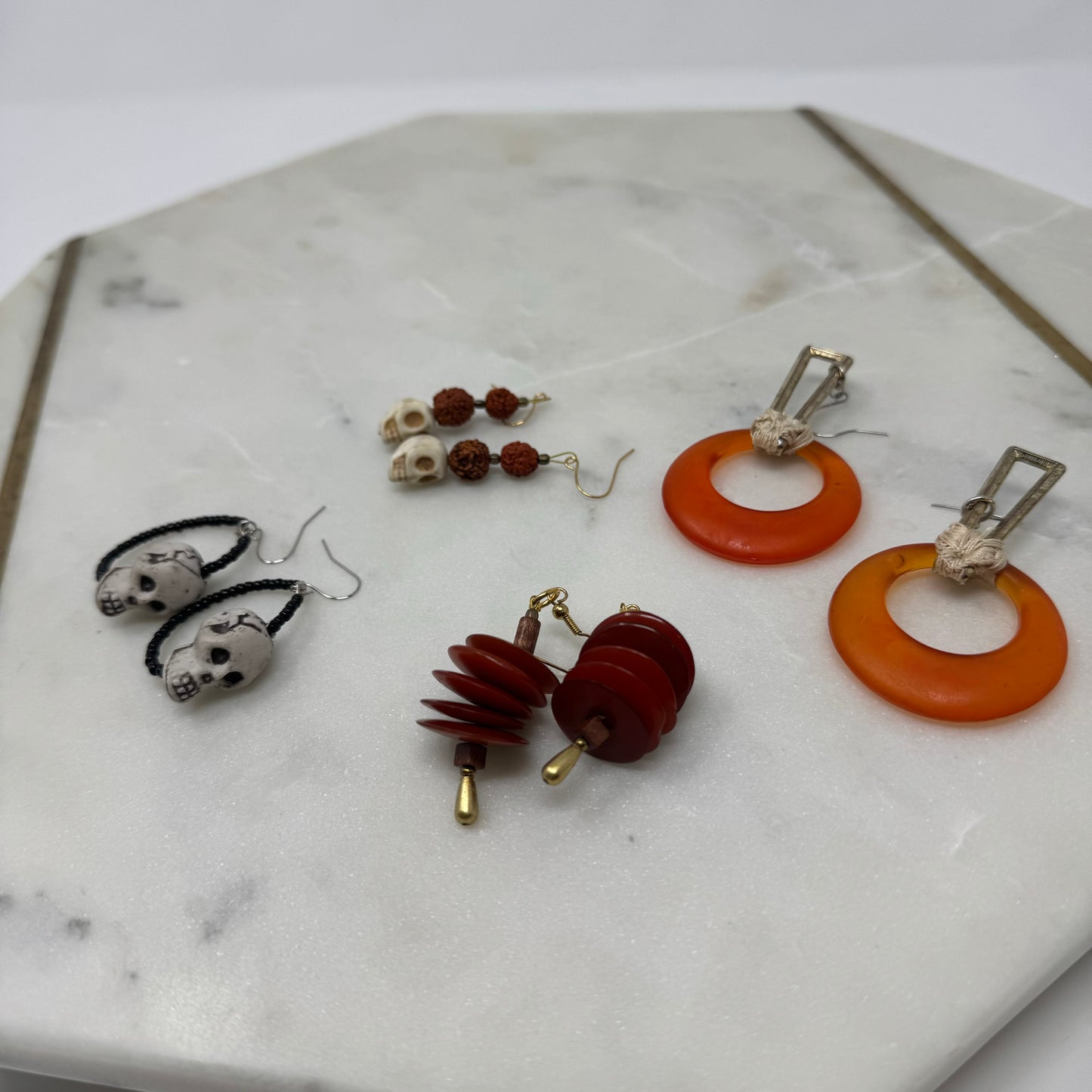 Halloween / Fall Earrings Handcrafted with reclaimed materials.