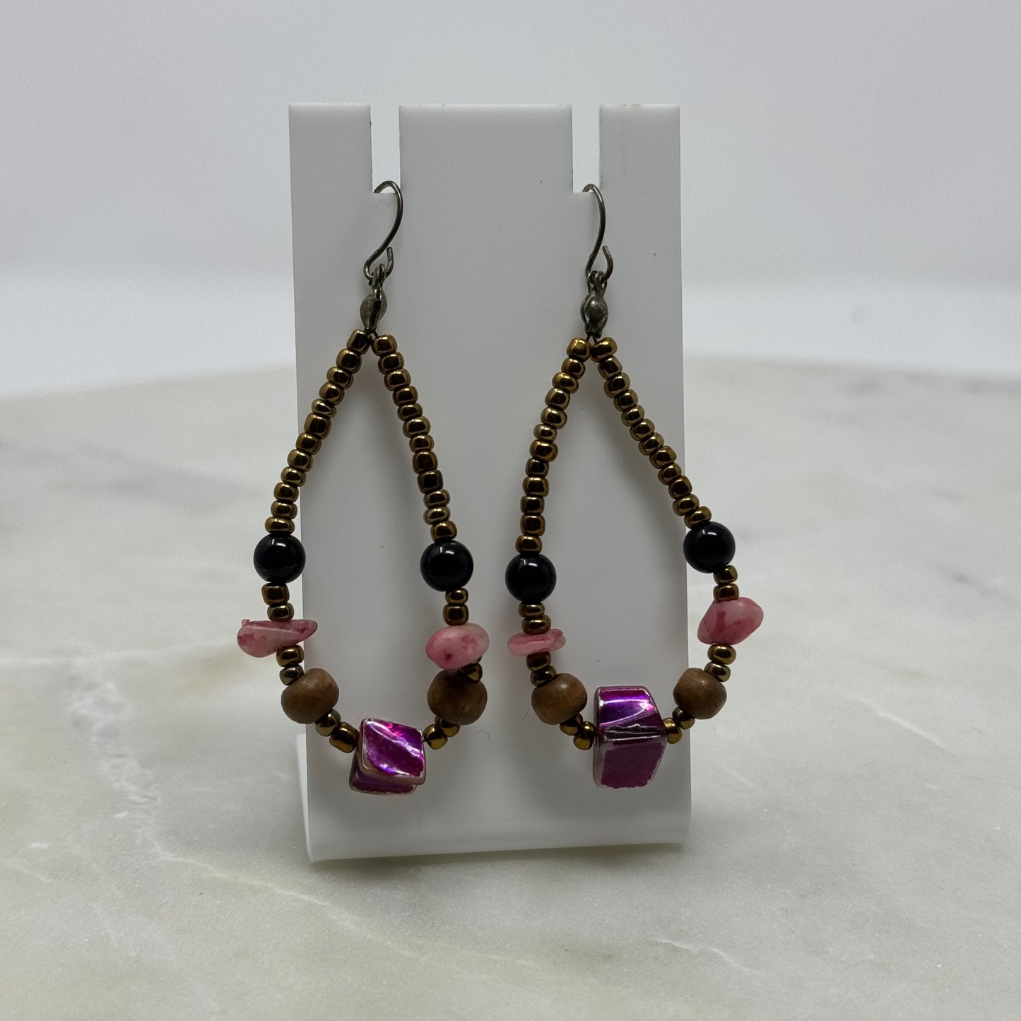 Boho Shell Beaded Dangle Hook Earrings