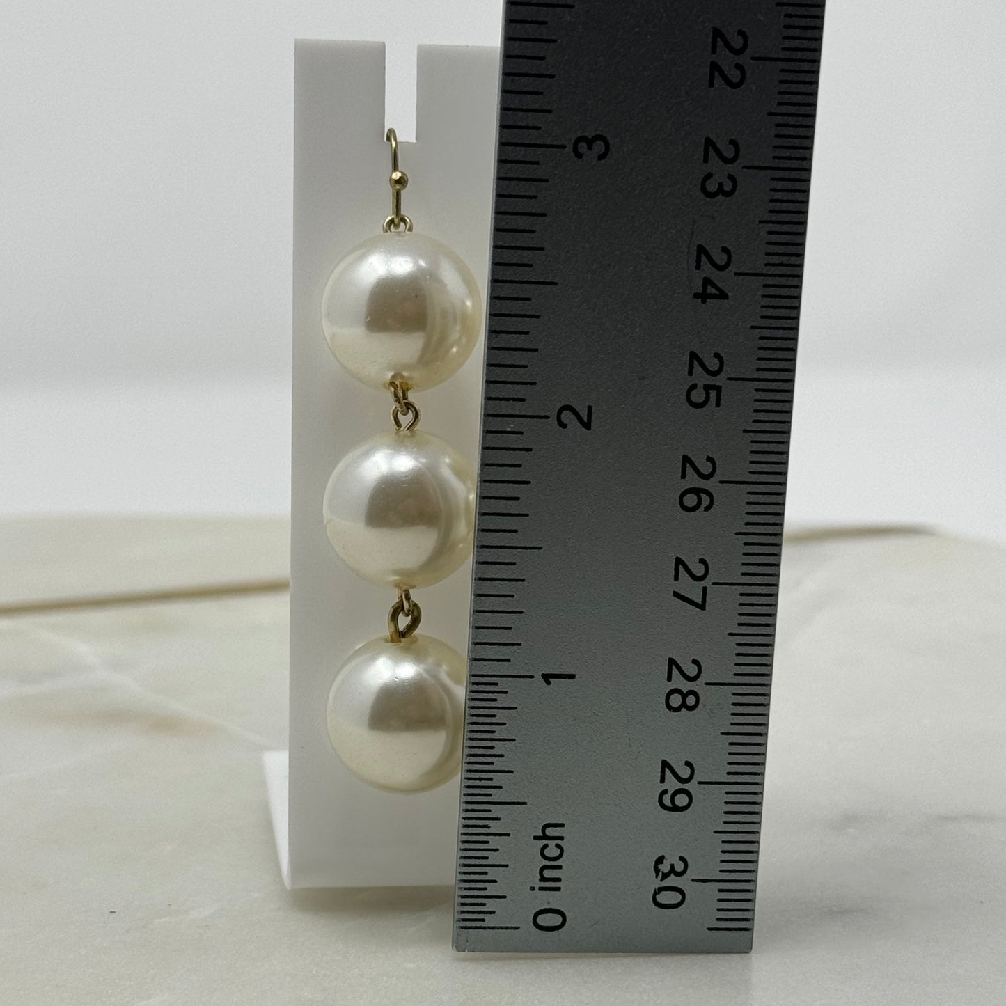 Bold Drop Pearl Dangle Statement Earrings