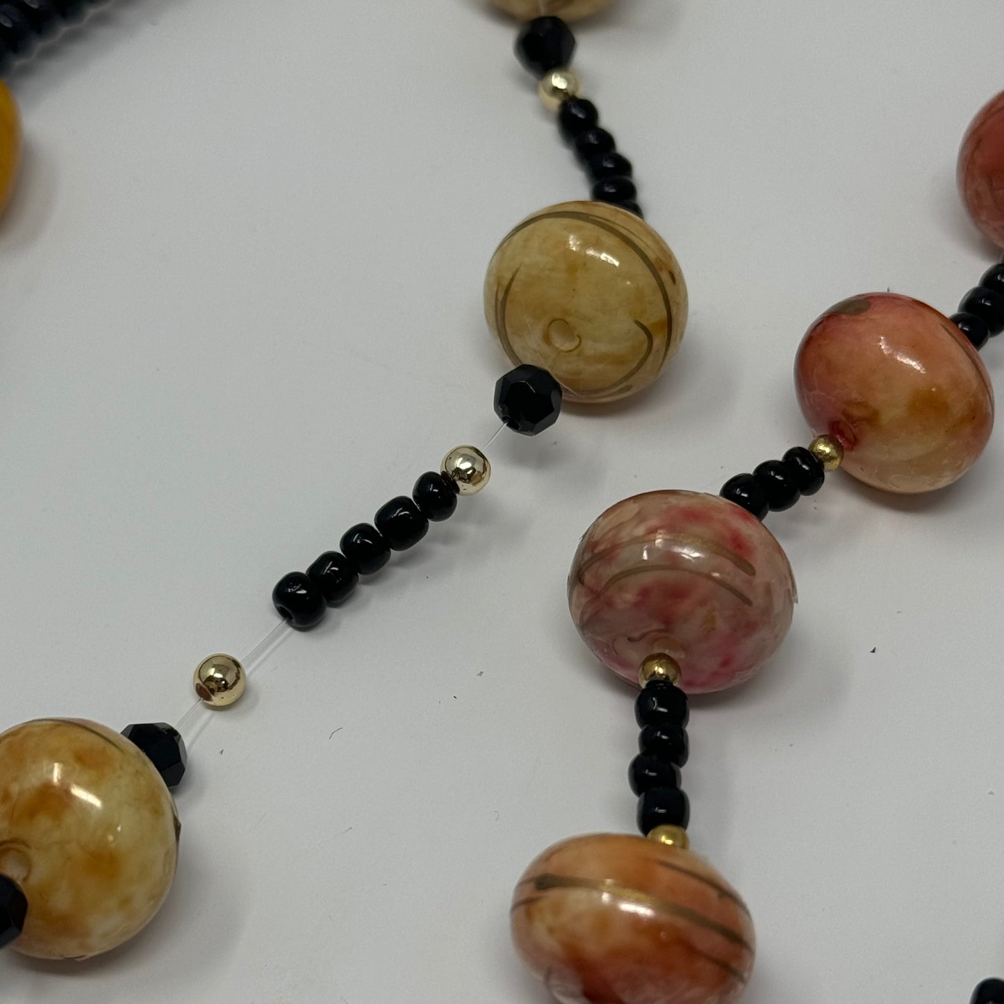 Reclaimed Marbled & Multicolored Beads Earth Tones with Gold & Black Accents Unique Crafting & Jewelry Supplies