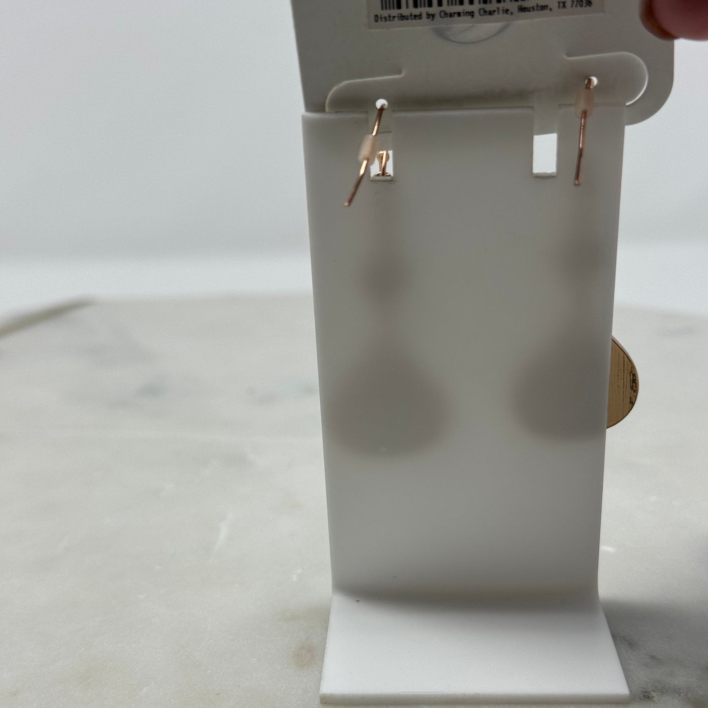 New Charming Charlie Rose Gold Glitter Dangle Hook Earrings