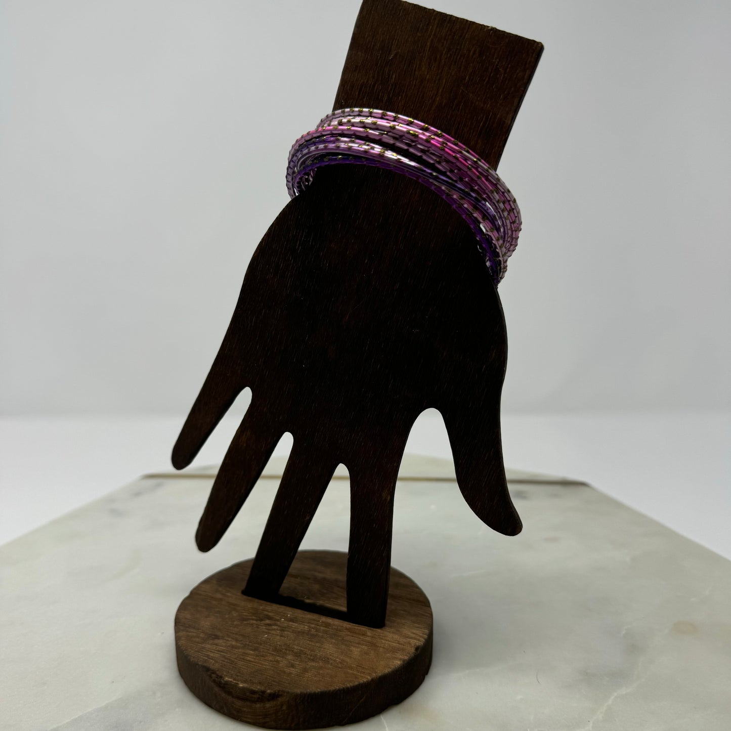 Elegant Purple & Pink Stackable Bangles 12 Trendy Glitter Fashion Jewelry Bracelet Set