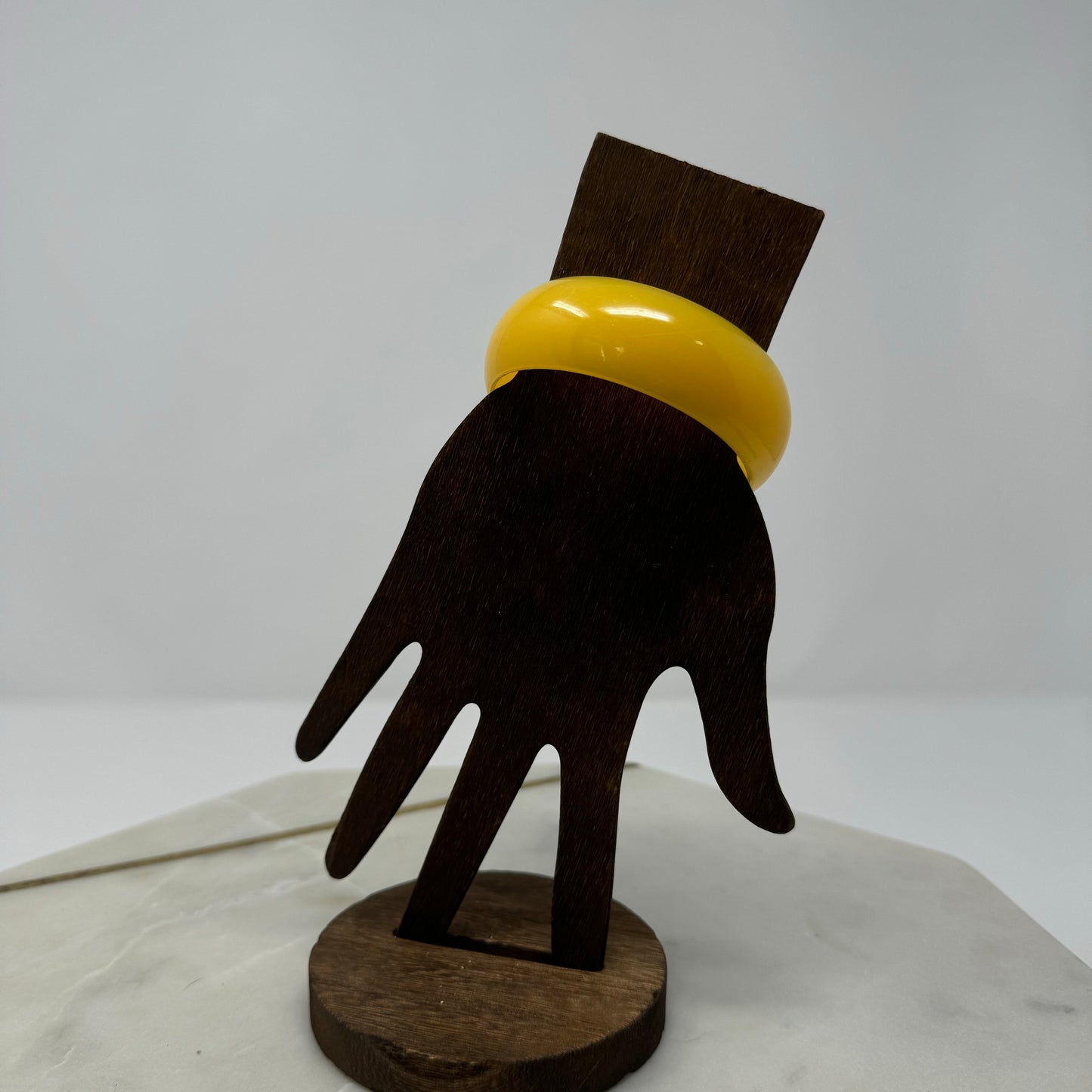 Bright Yellow Resin Bangle Bracelet - Trendy Minimalist Fashion Jewelry Accessory