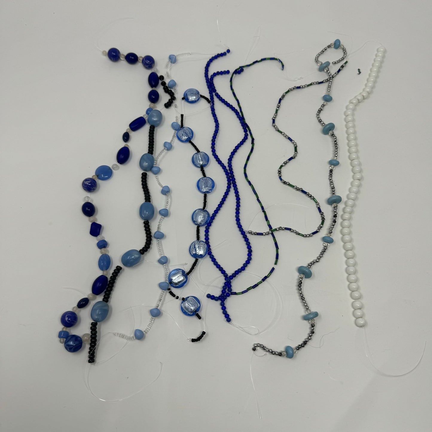 Reclaimed Blue Glass Beads Strands Crafting & Jewelry Making Supplies Sustainable Craft Materials