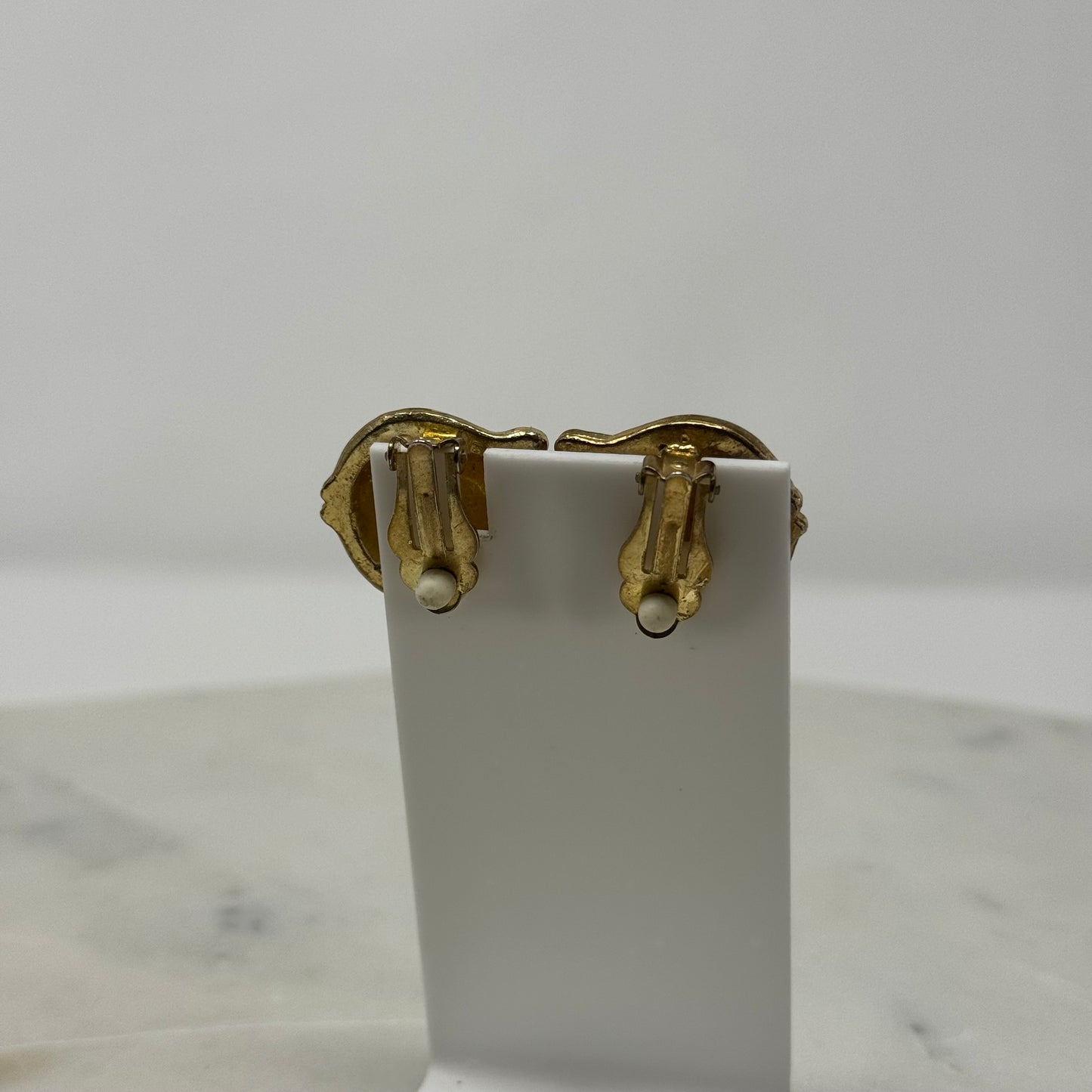 Vintage Pink & Gold Fish Clip-On Earrings
