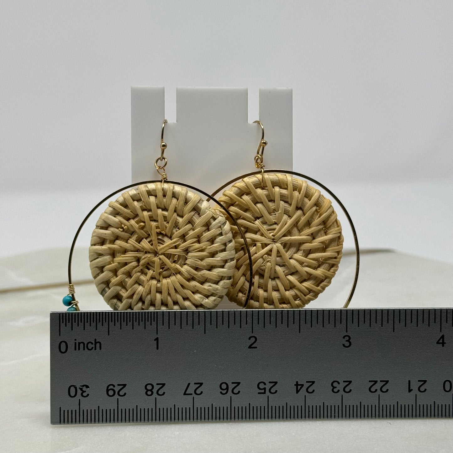 Beaded Boho Woven Dangle Statement Earrings