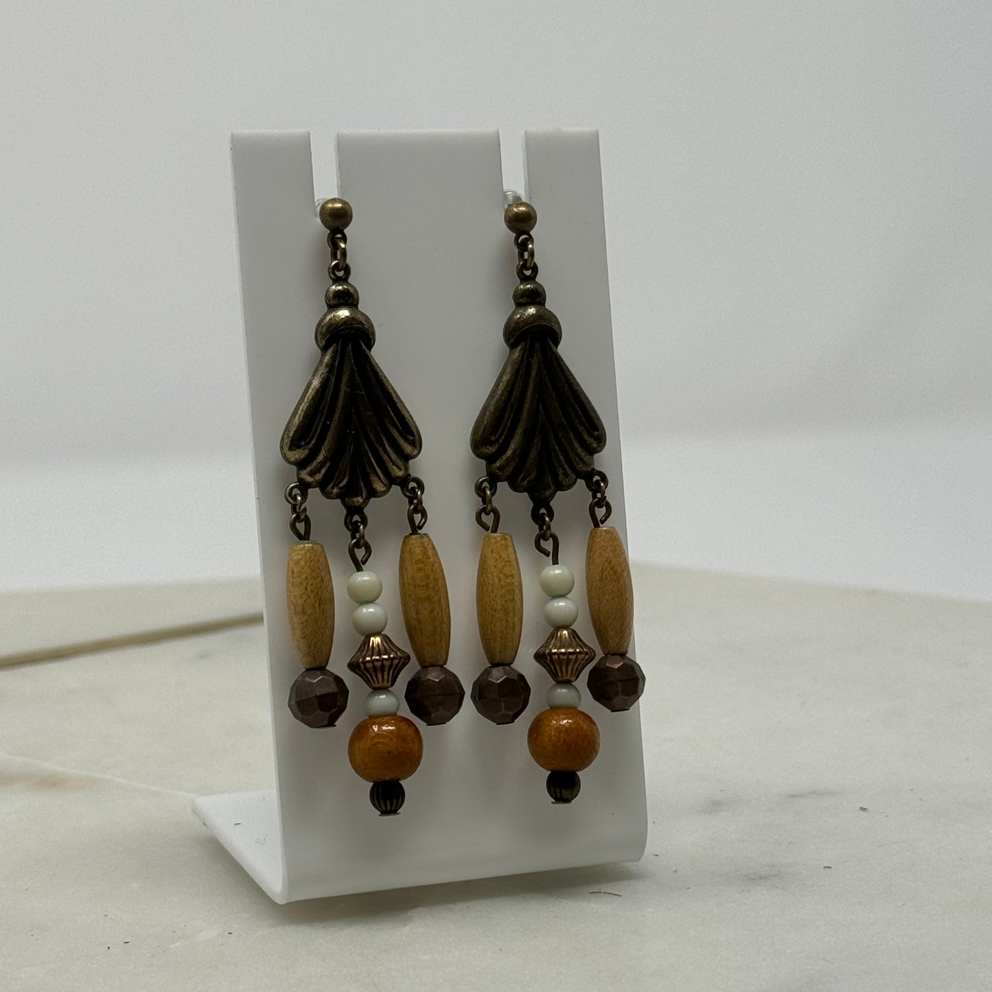 Boho Beaded Chandelier Statement Earrings