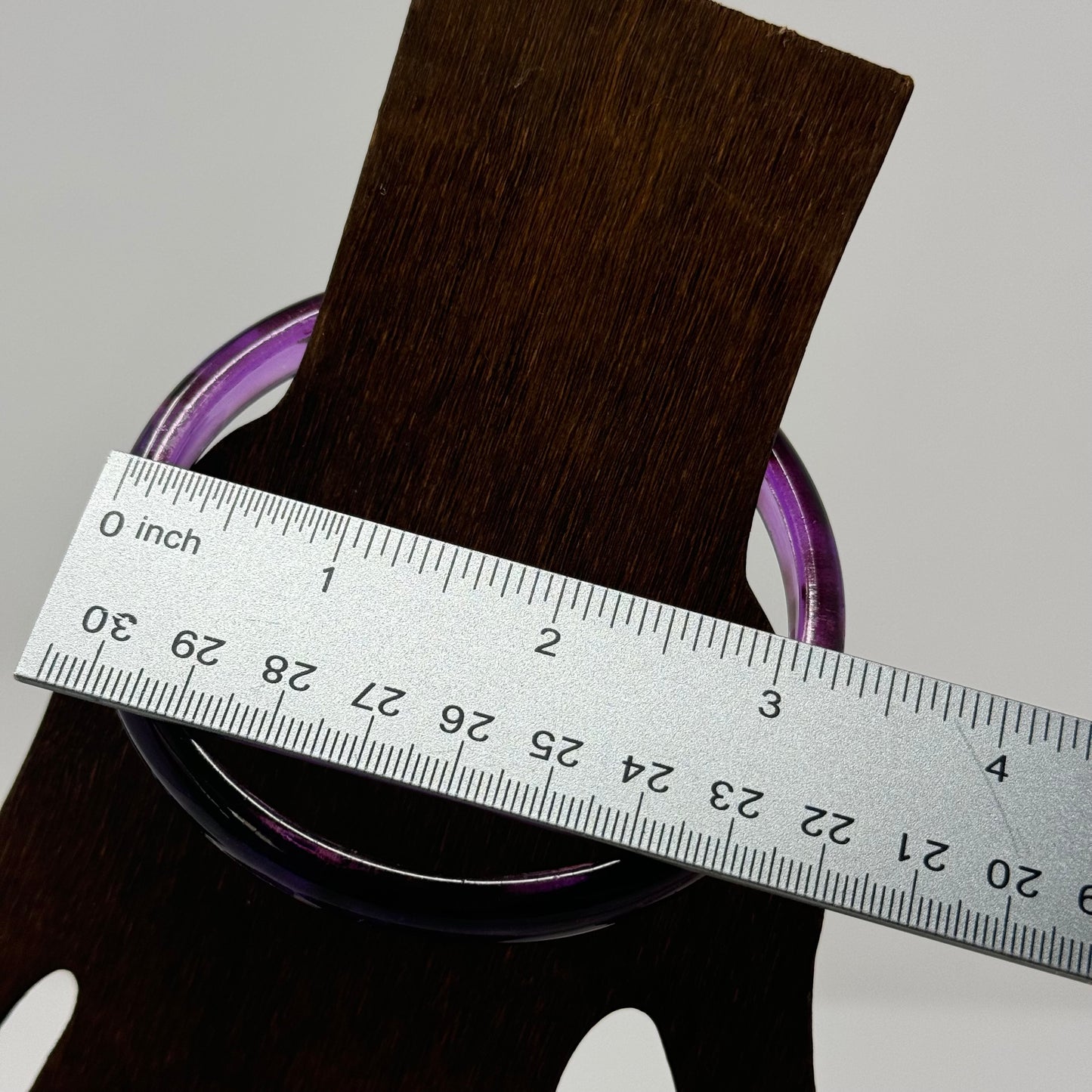 Purple Resin Bangle Bracelet - Trendy Minimalist Fashion Jewelry Accessory