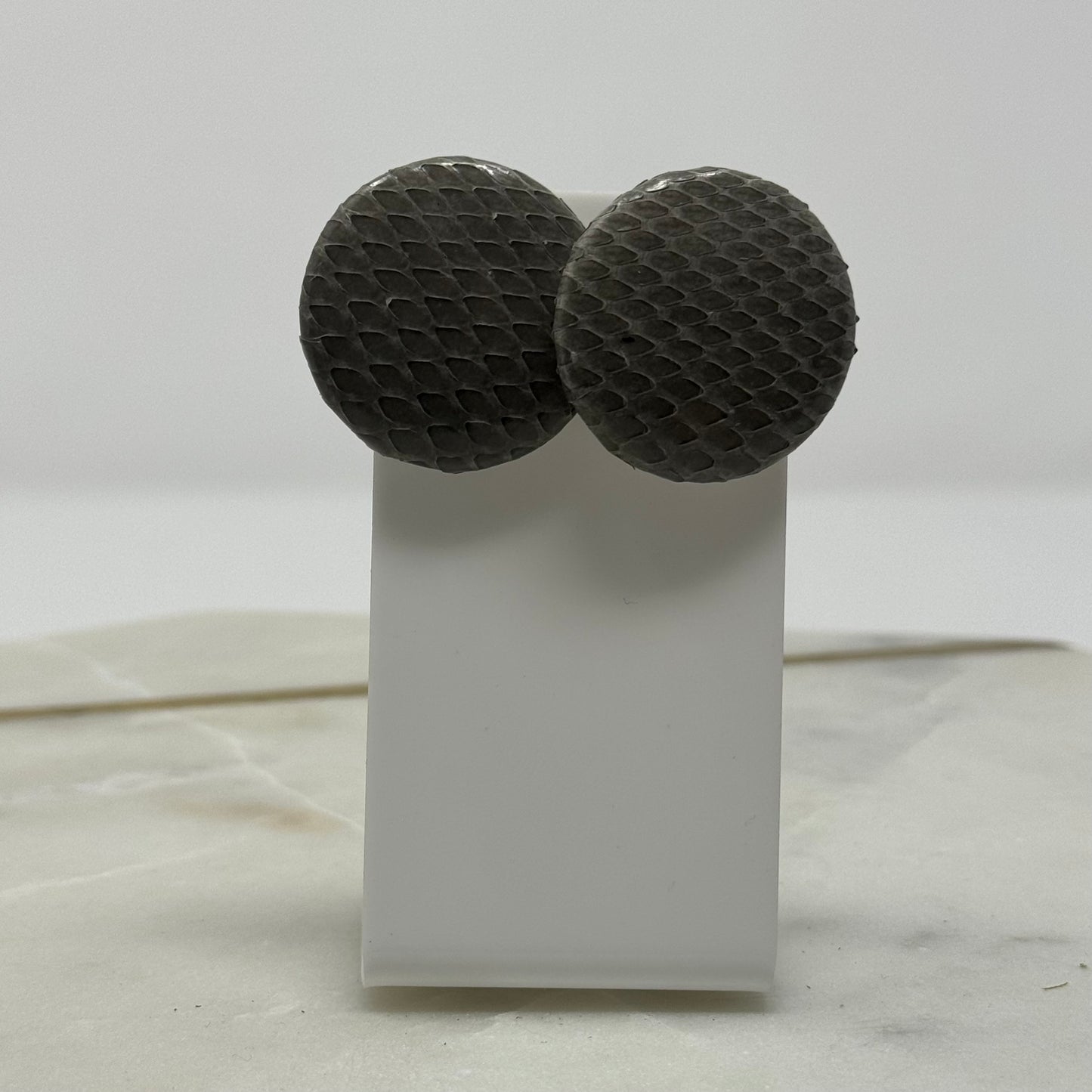 Boho Large Round Leather Post Earrings