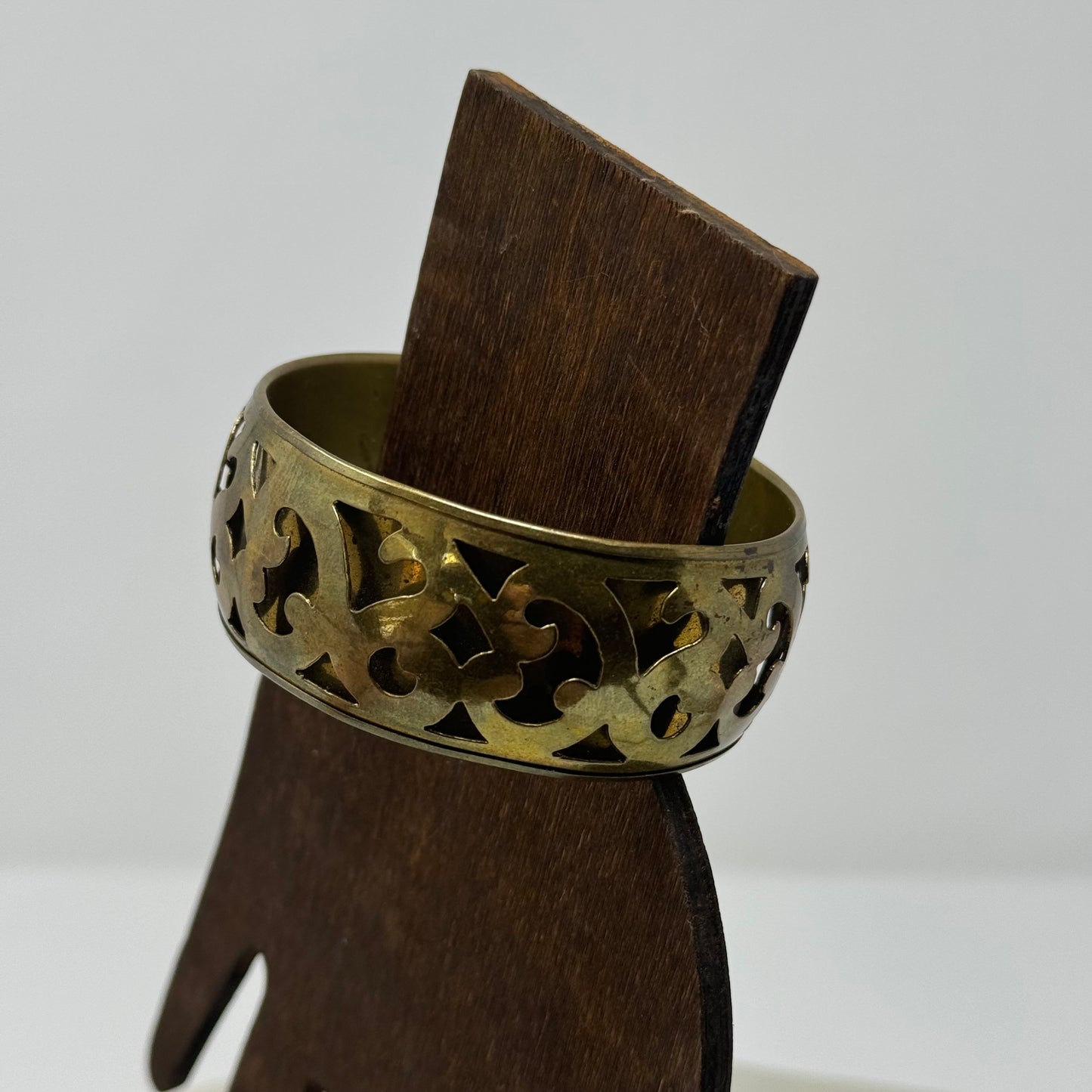 Vintage Brass Filigree Cuff Bracelet, Bohemian Statement Jewelry, Handcrafted Artisan Design