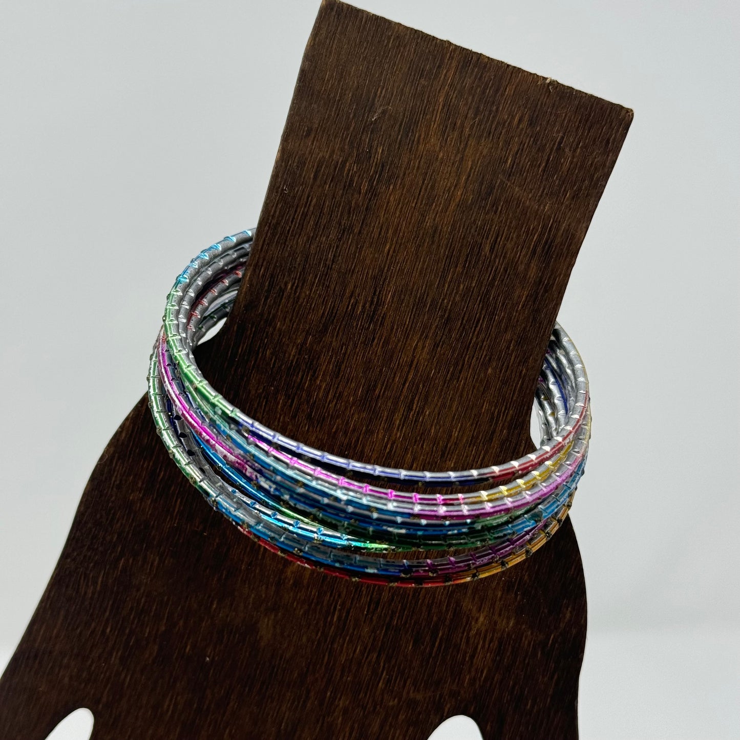 Colorful Multi-Stack Bangle Bracelets 11 Trendy Rainbow Fashion Jewelry Set