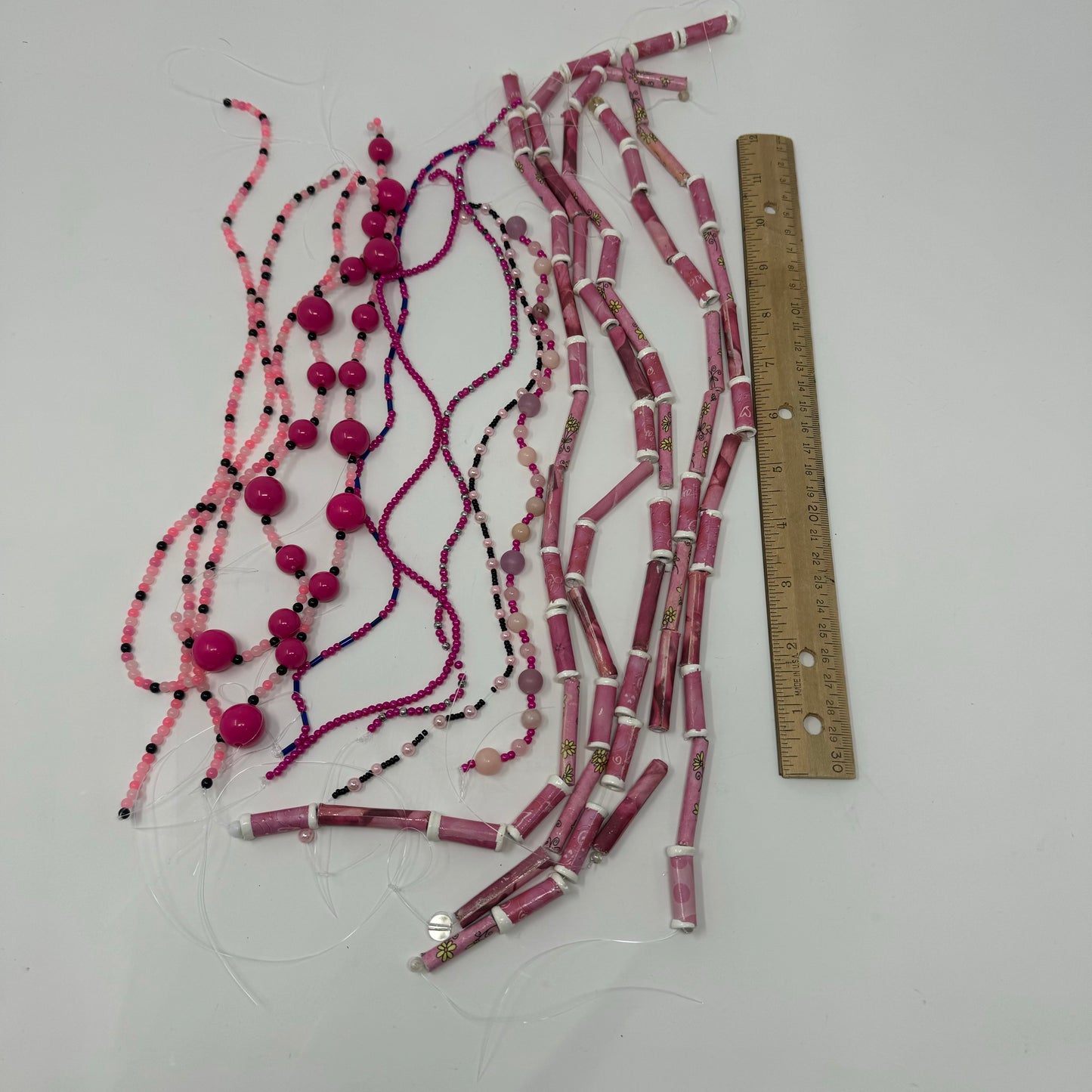 Reclaimed Pink Beads Assortment Vibrant Mixed Beads for Crafting & Jewelry Making Eco-Friendly Supplies