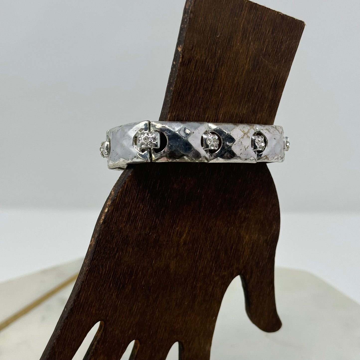 Bracelet Boho Southwest Segmented Metalwork Links Bangle 7 in Costume Jewelry
