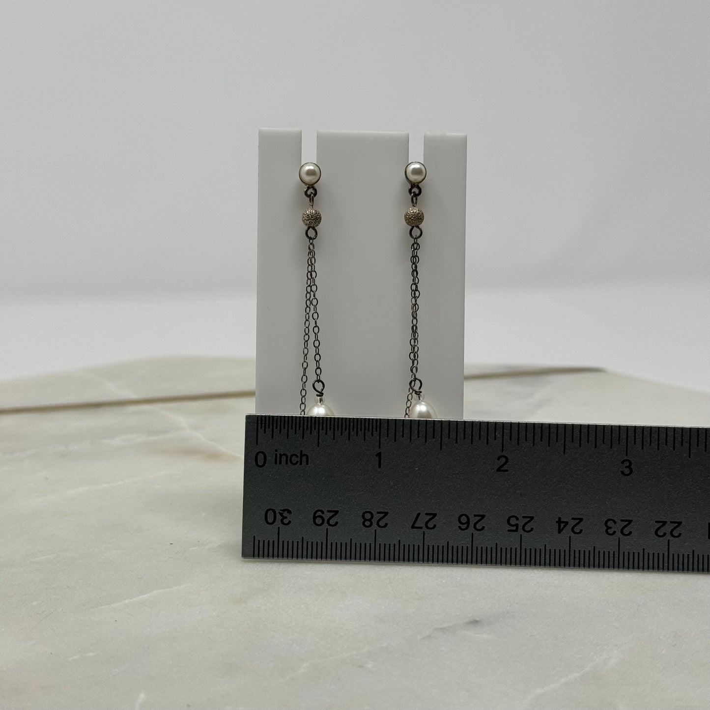 Natural Pearl Dangle Statement Earrings
