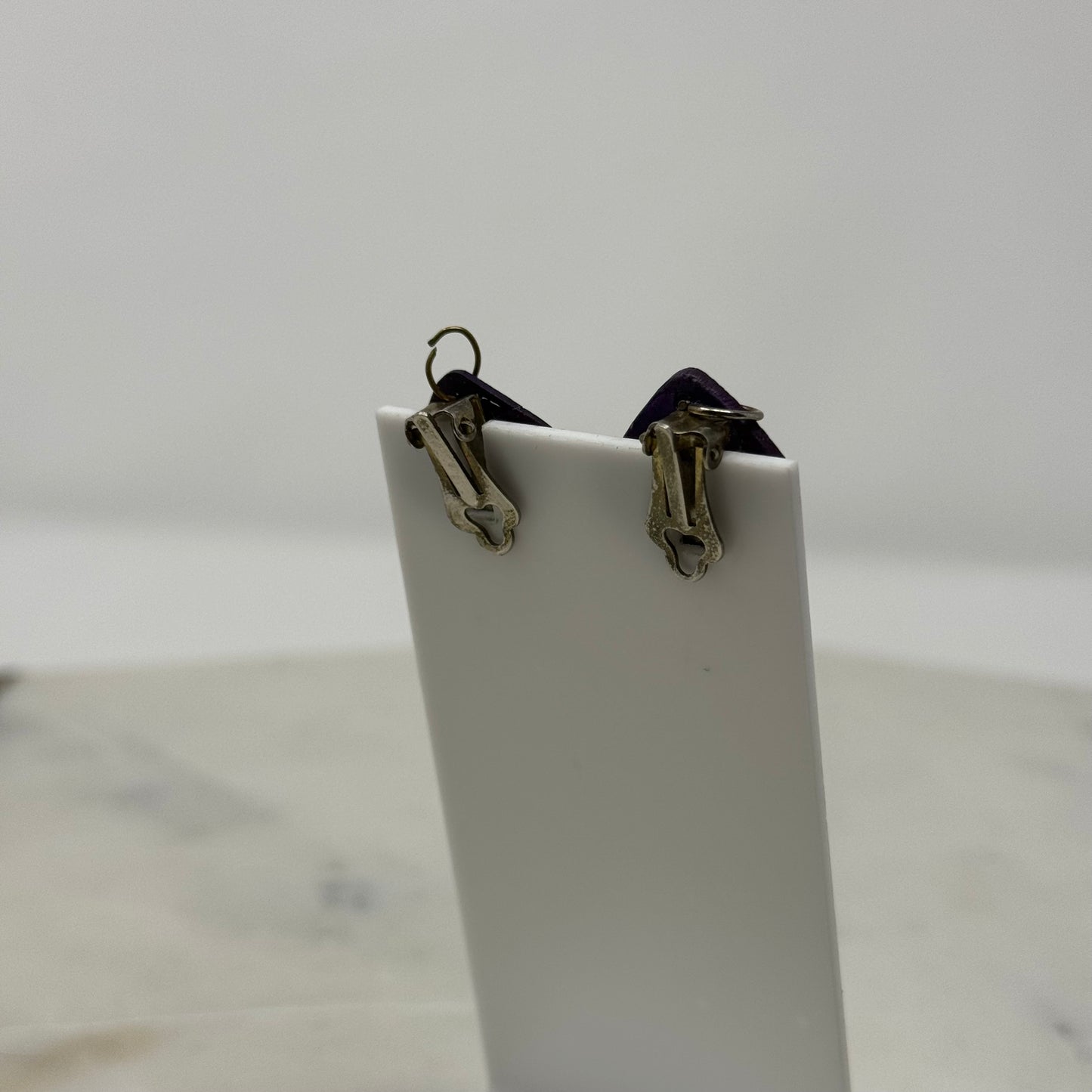 Deep Purple Square Clip-On Earrings