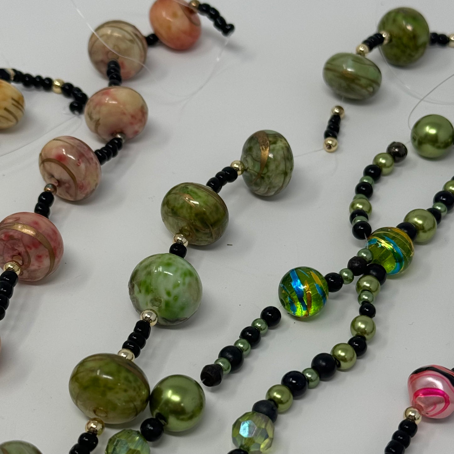 Reclaimed Marbled & Multicolored Beads Earth Tones with Gold & Black Accents Unique Crafting & Jewelry Supplies