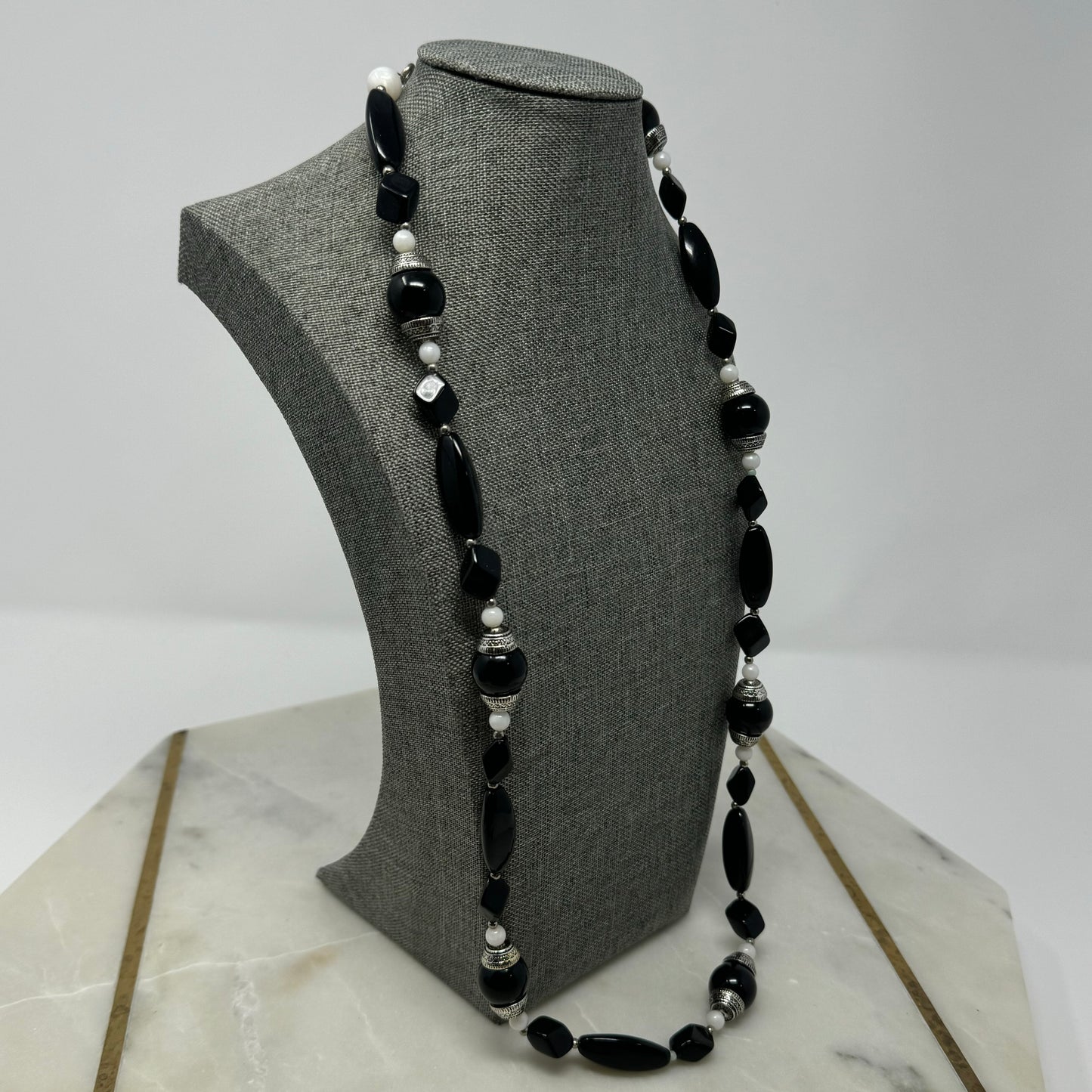 Womens Necklace Boho Southwest Beaded Black 28" Fashion Jewelry