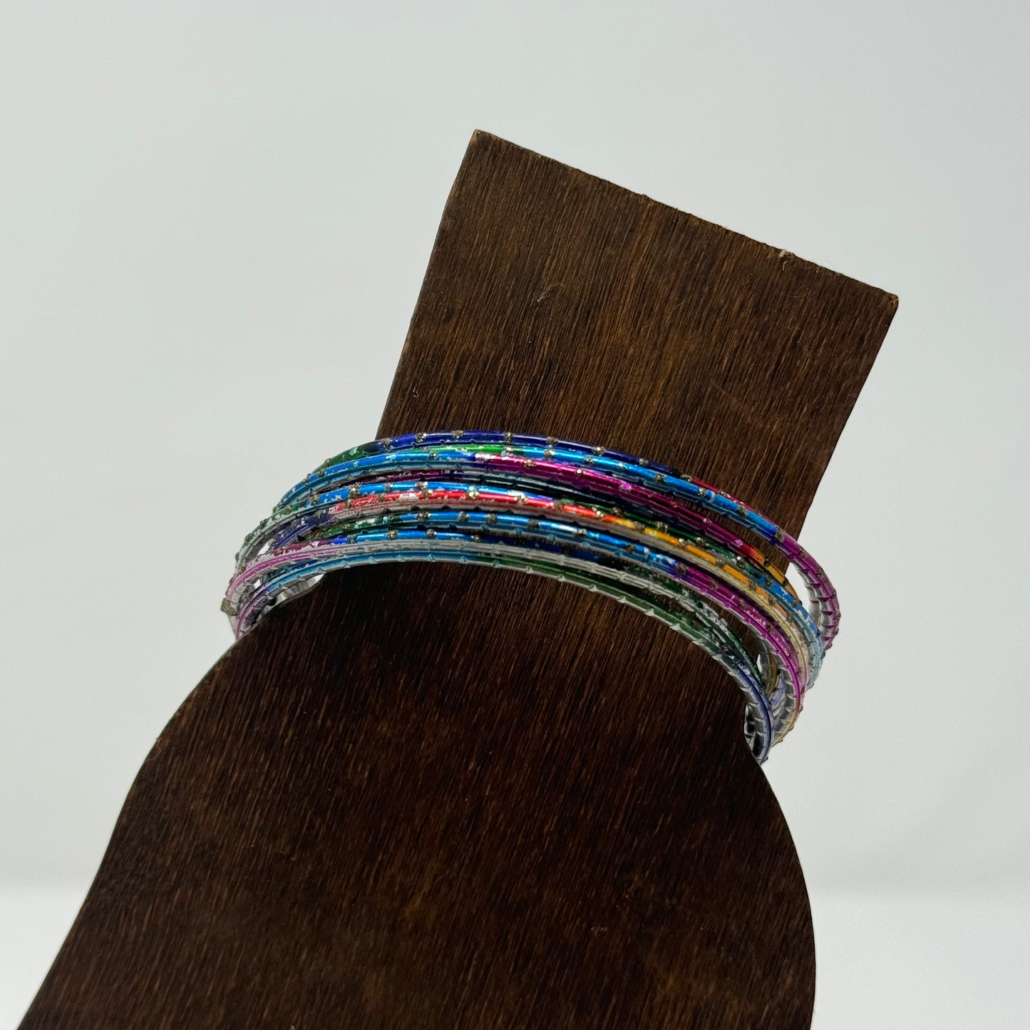 Colorful Multi-Stack Bangle Bracelets 11 Trendy Rainbow Fashion Jewelry Set
