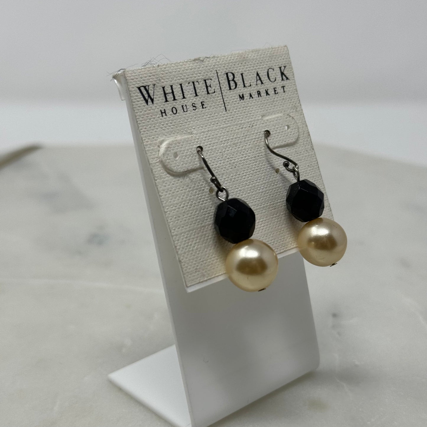 New White House Black Market Pearl Dangle Hook Earrings