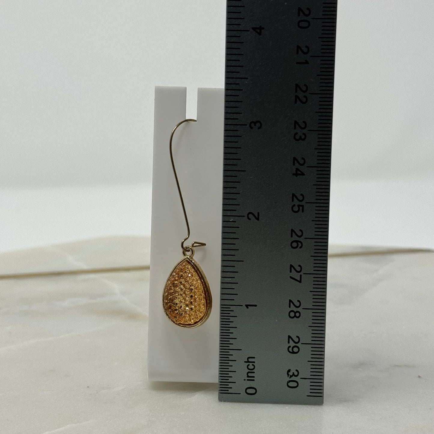 Sparkle Teardrop Dangle Statement Long Hook Earrings