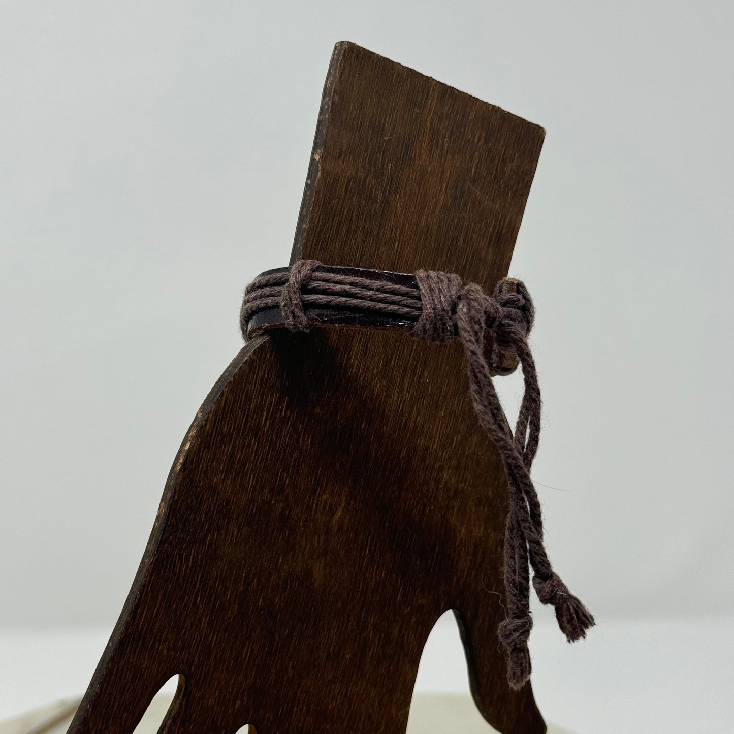 Bracelet Boho Brown Leather Bangle 7 Inch Protect African Safari Charm