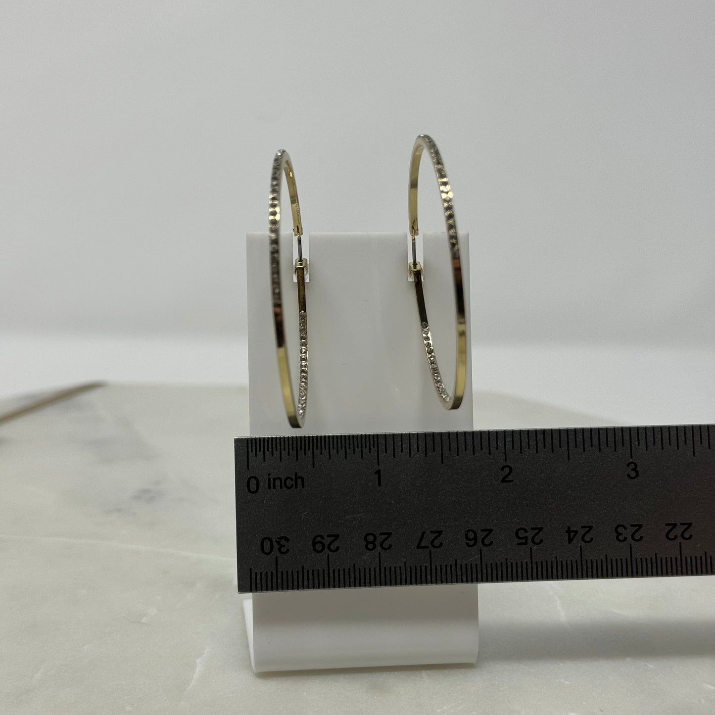 A New Day Gold Rhinestone Hoop Earrings (New)