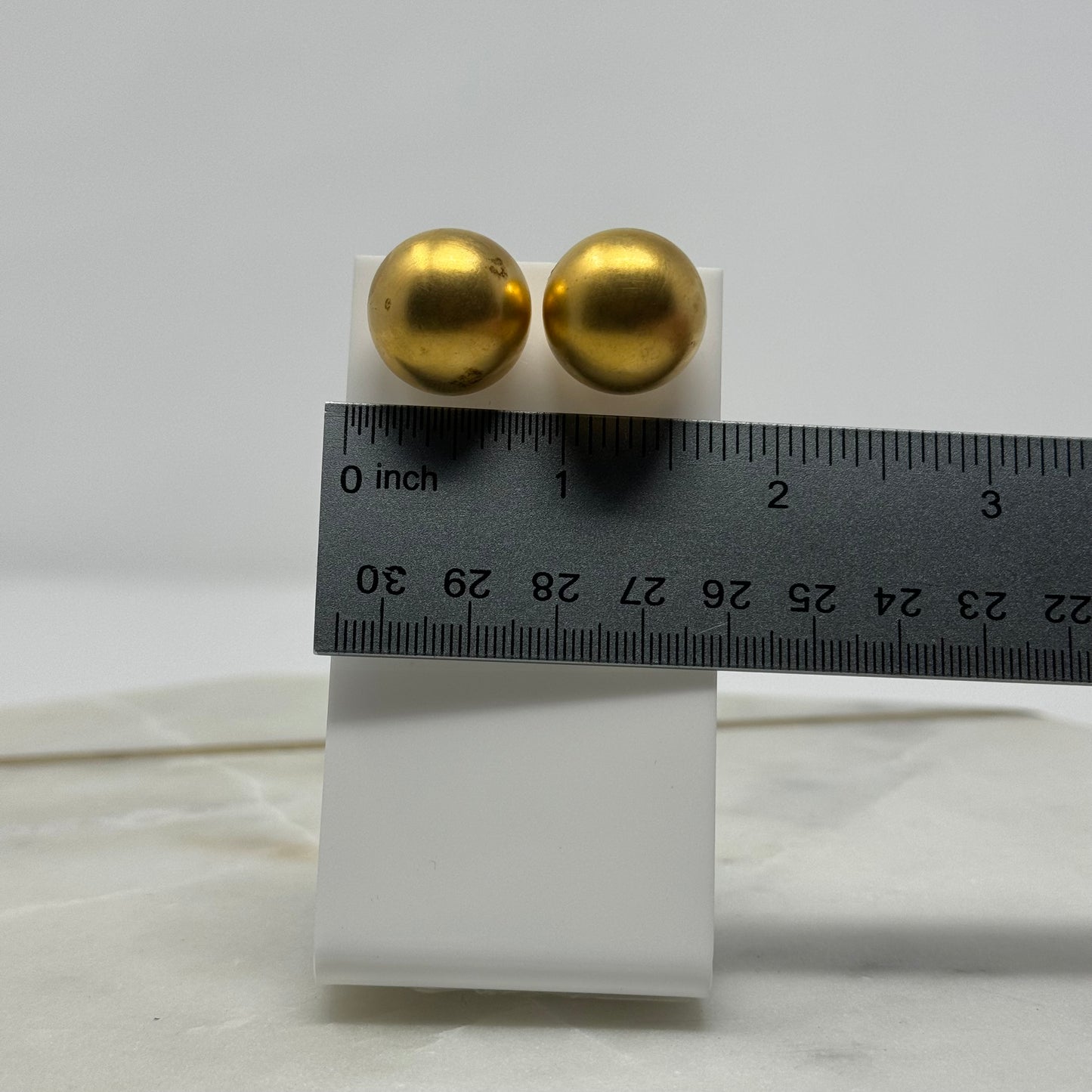 Vintage Gold Sphere Metal Statement Earrings