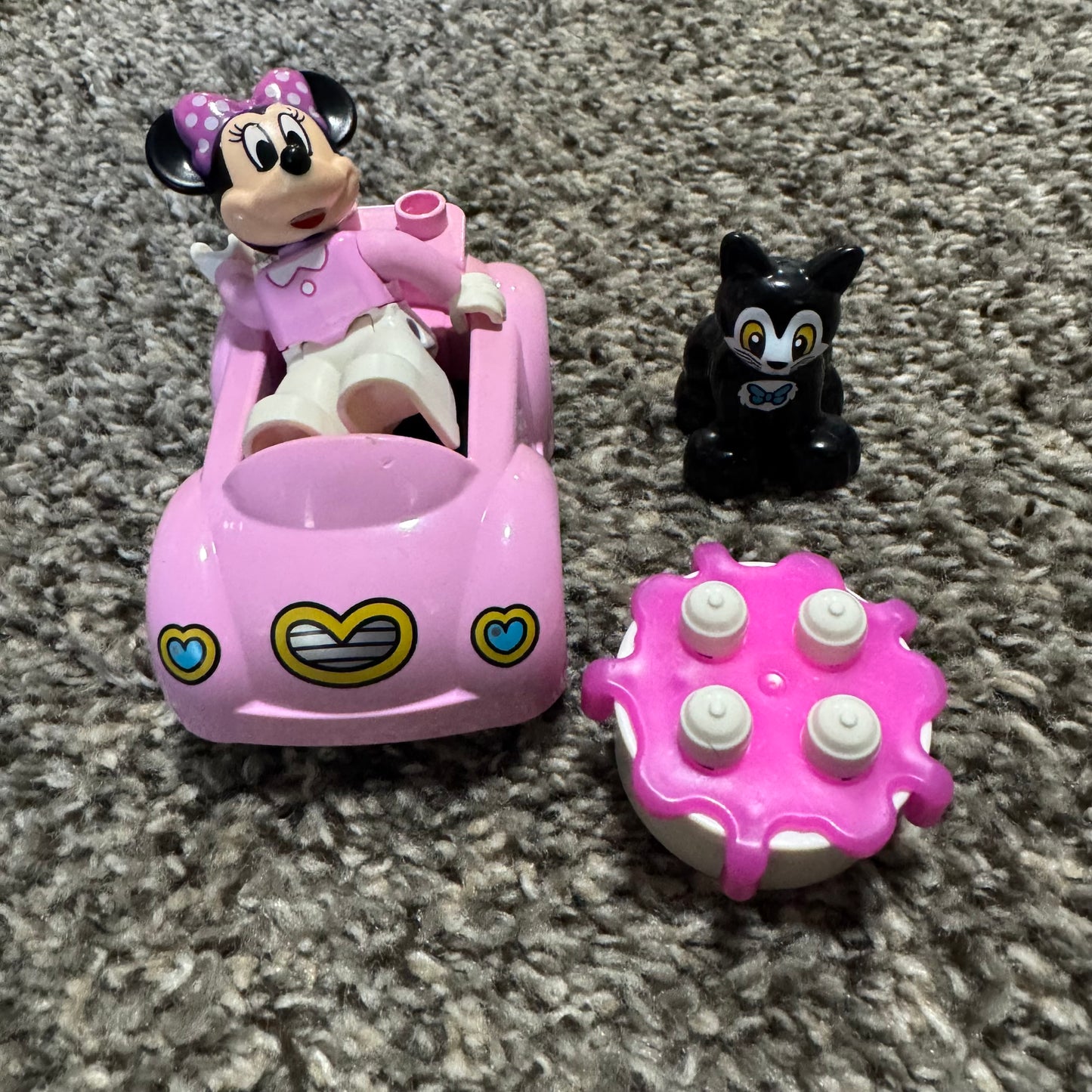Duplo Lego Minnie Mouse Figaro Cat Cake Car Pink Set