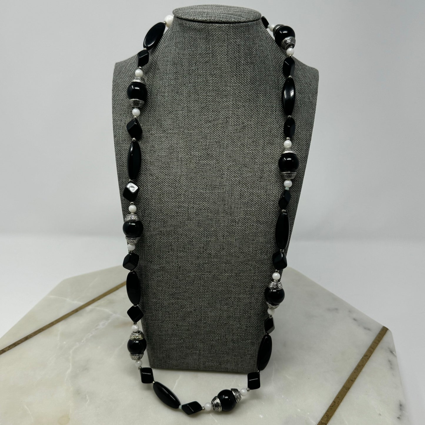 Womens Necklace Boho Southwest Beaded Black 28" Fashion Jewelry