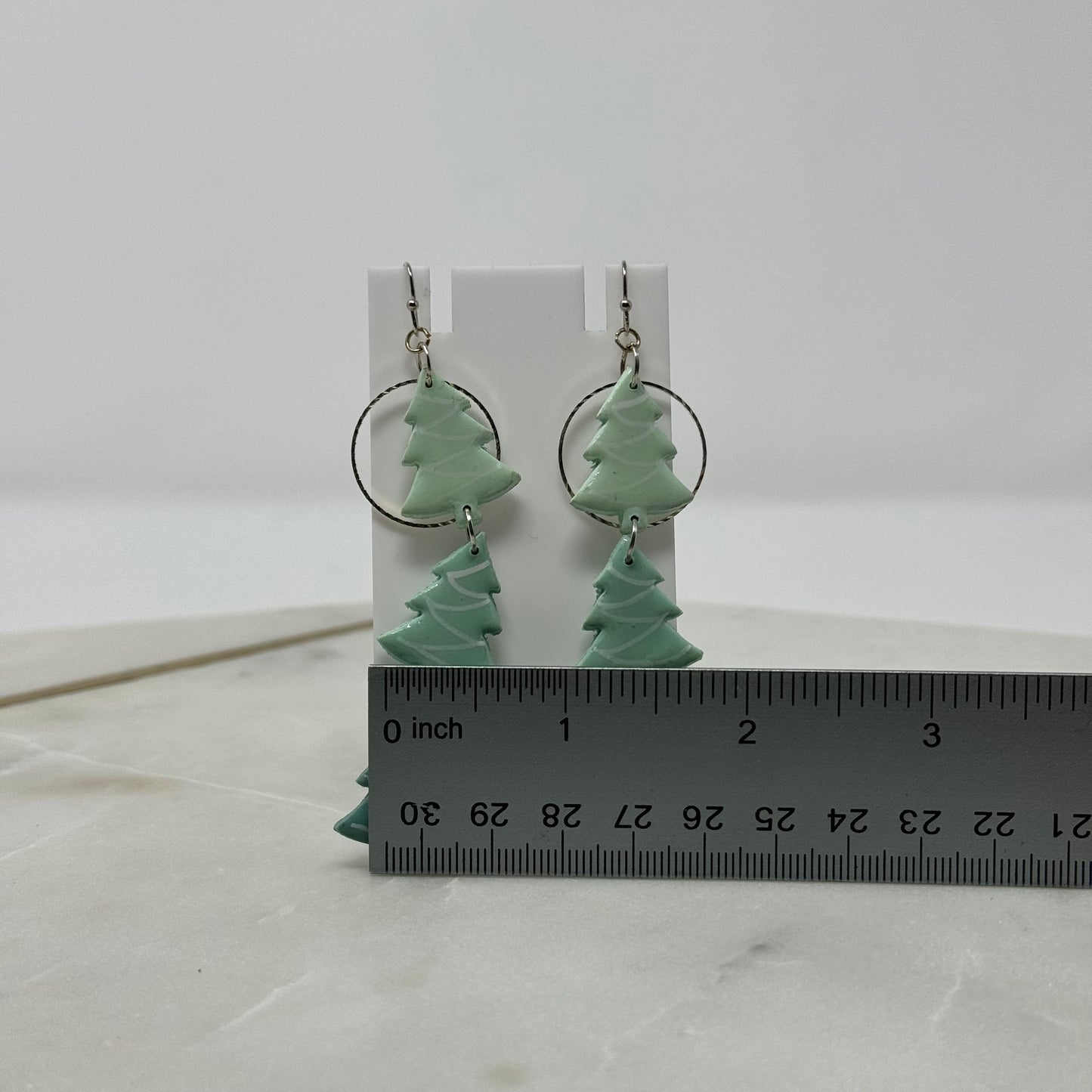 Polymer Clay Christmas Tree Dangle Hook Earrings
