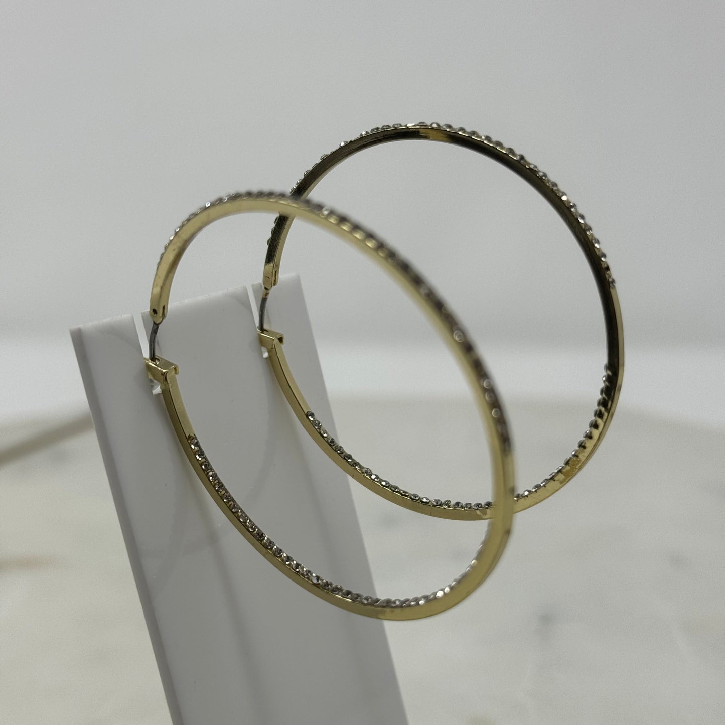 A New Day Gold Rhinestone Hoop Earrings (New)