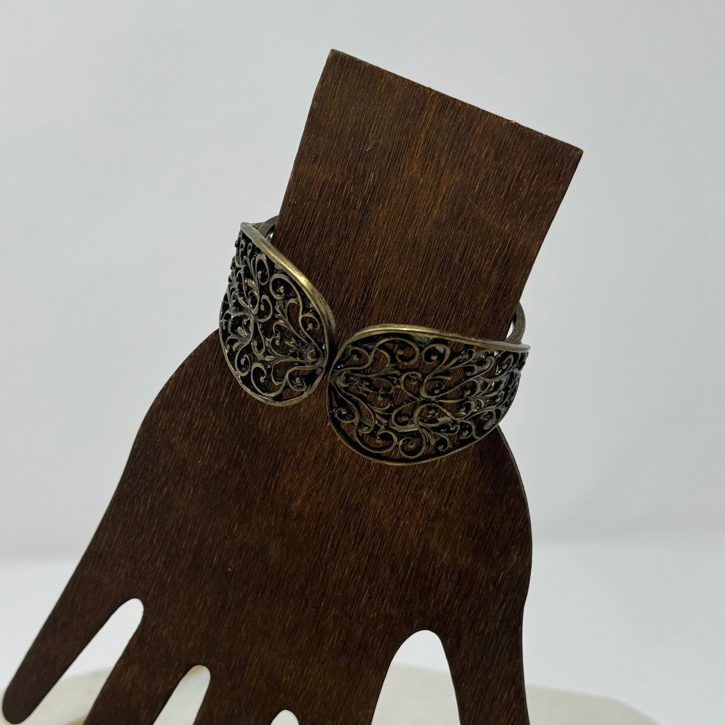 Vintage Filigree Cuff Bracelet - Antique Victorian Style, Boho Chic, Openwork Design, Statement Jewelry