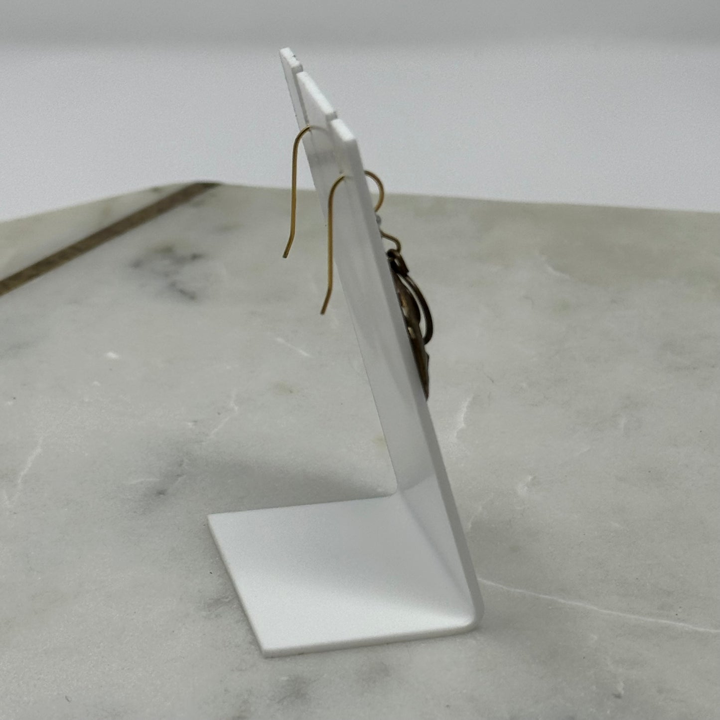 Boho Two-Tone Hammered Dangle Hook Earrings