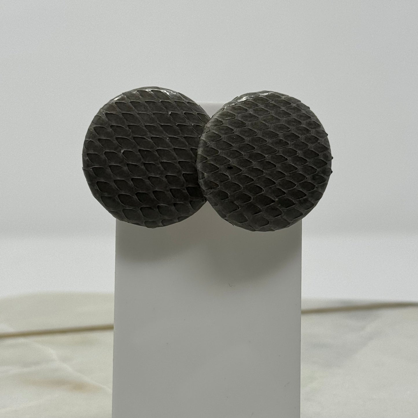 Boho Large Round Leather Post Earrings