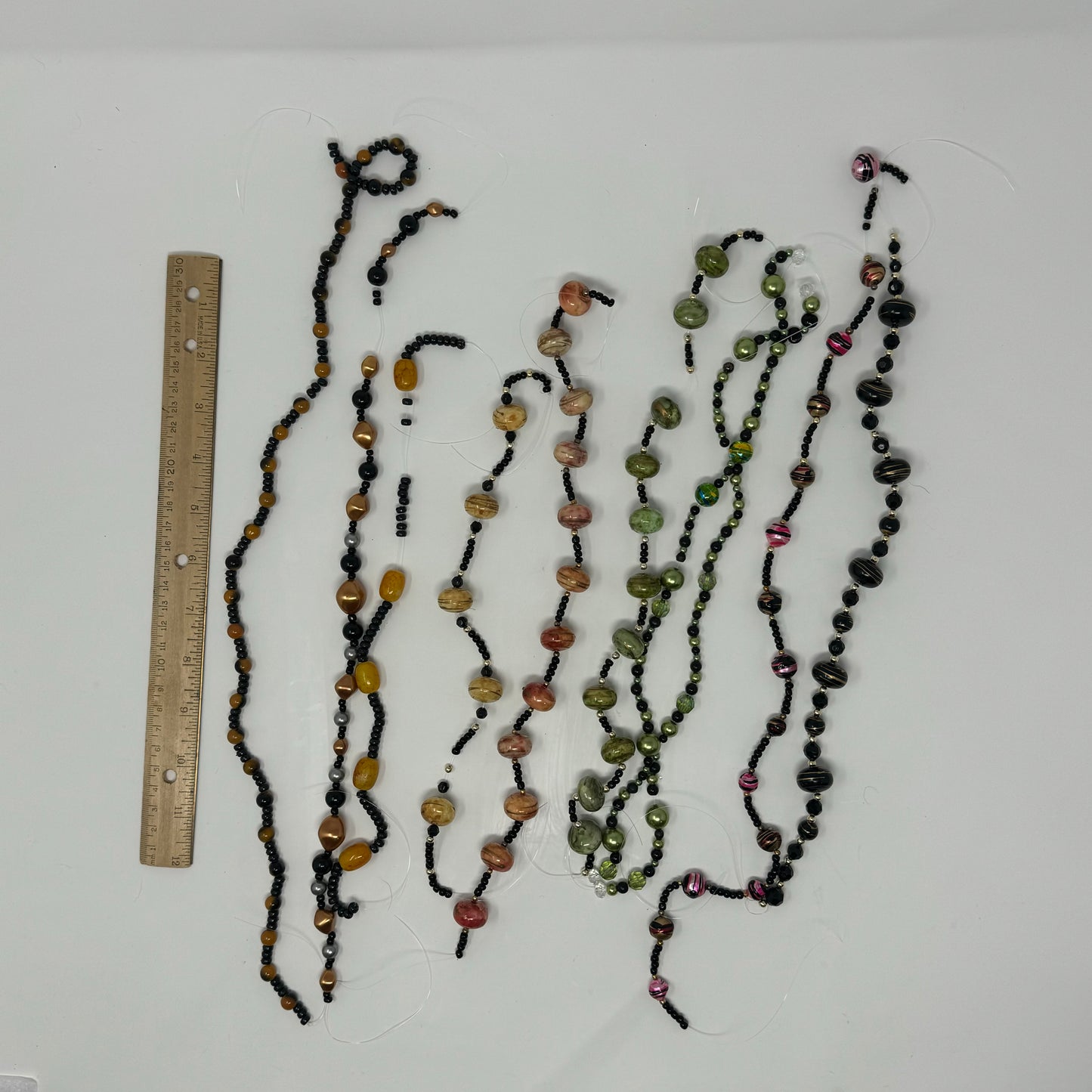 Reclaimed Marbled & Multicolored Beads Earth Tones with Gold & Black Accents Unique Crafting & Jewelry Supplies