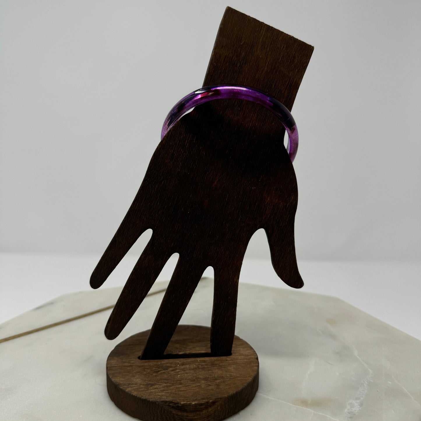 Purple Resin Bangle Bracelet - Trendy Minimalist Fashion Jewelry Accessory