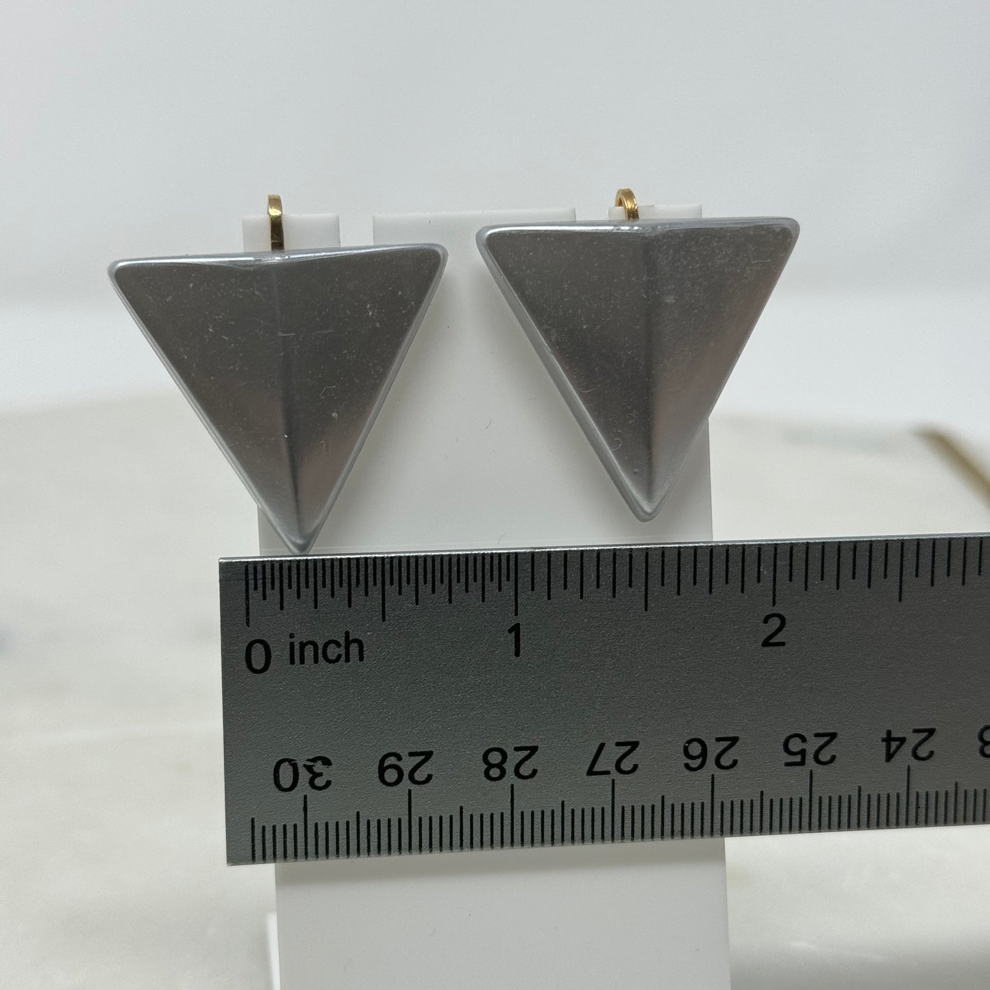 Vintage 90's Silver Triangle Clip-On Earrings
