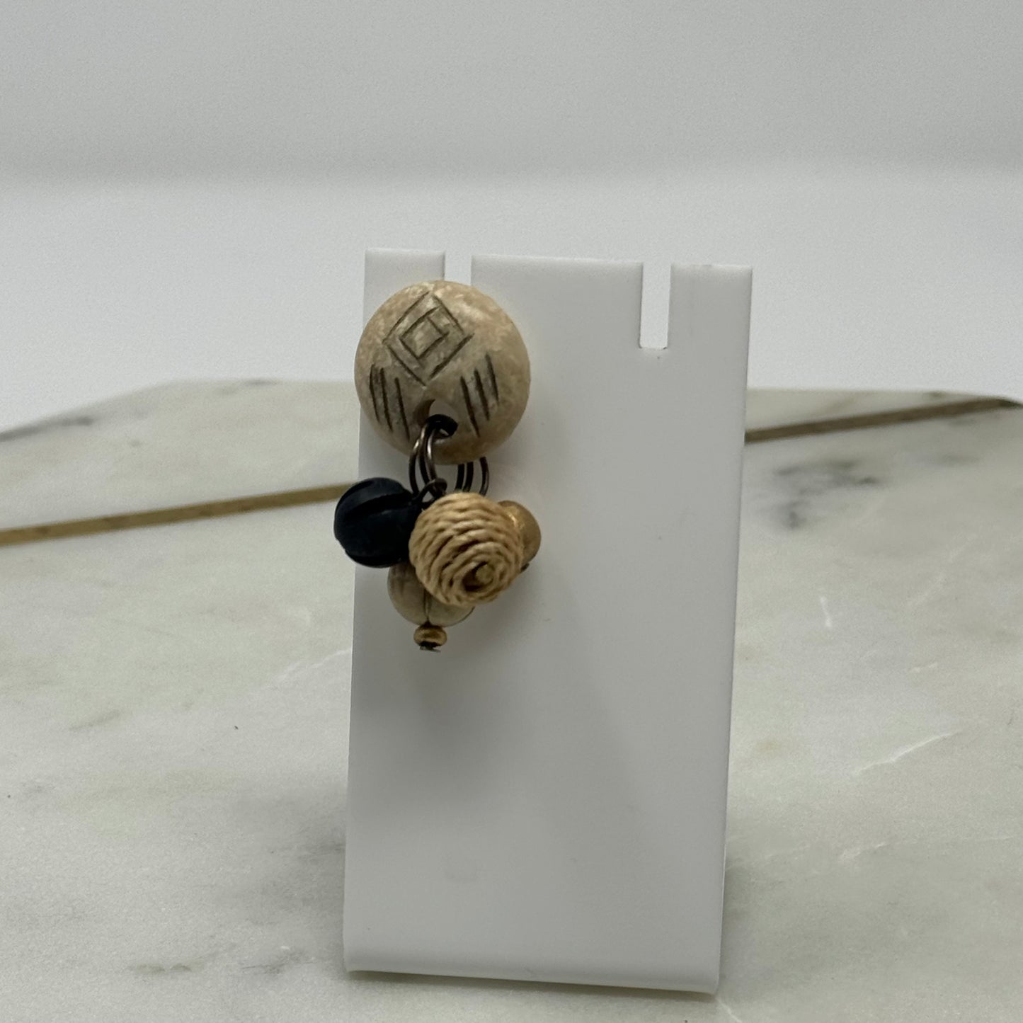 Boho Textured Neutral Dangle Post Earrings