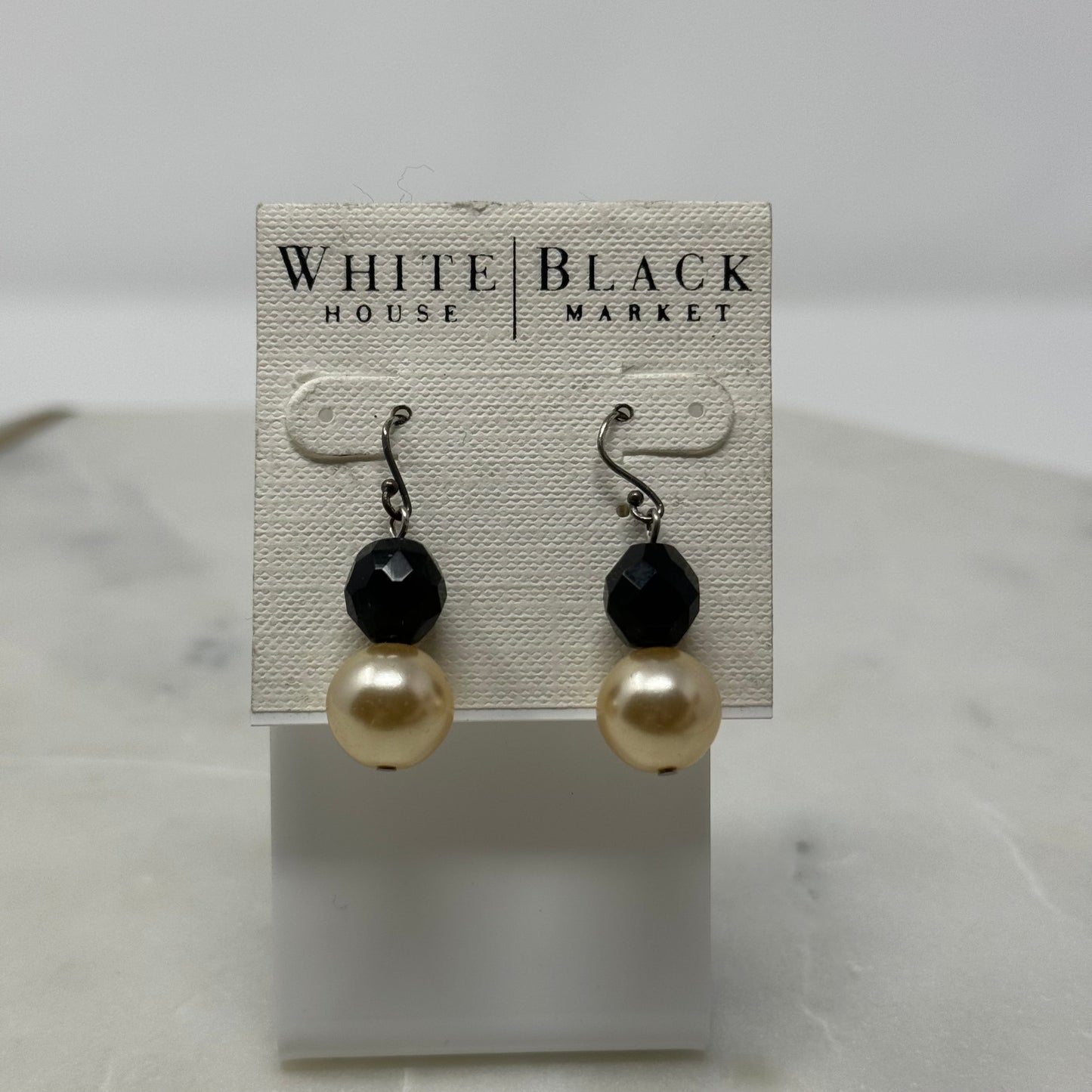 New White House Black Market Pearl Dangle Hook Earrings