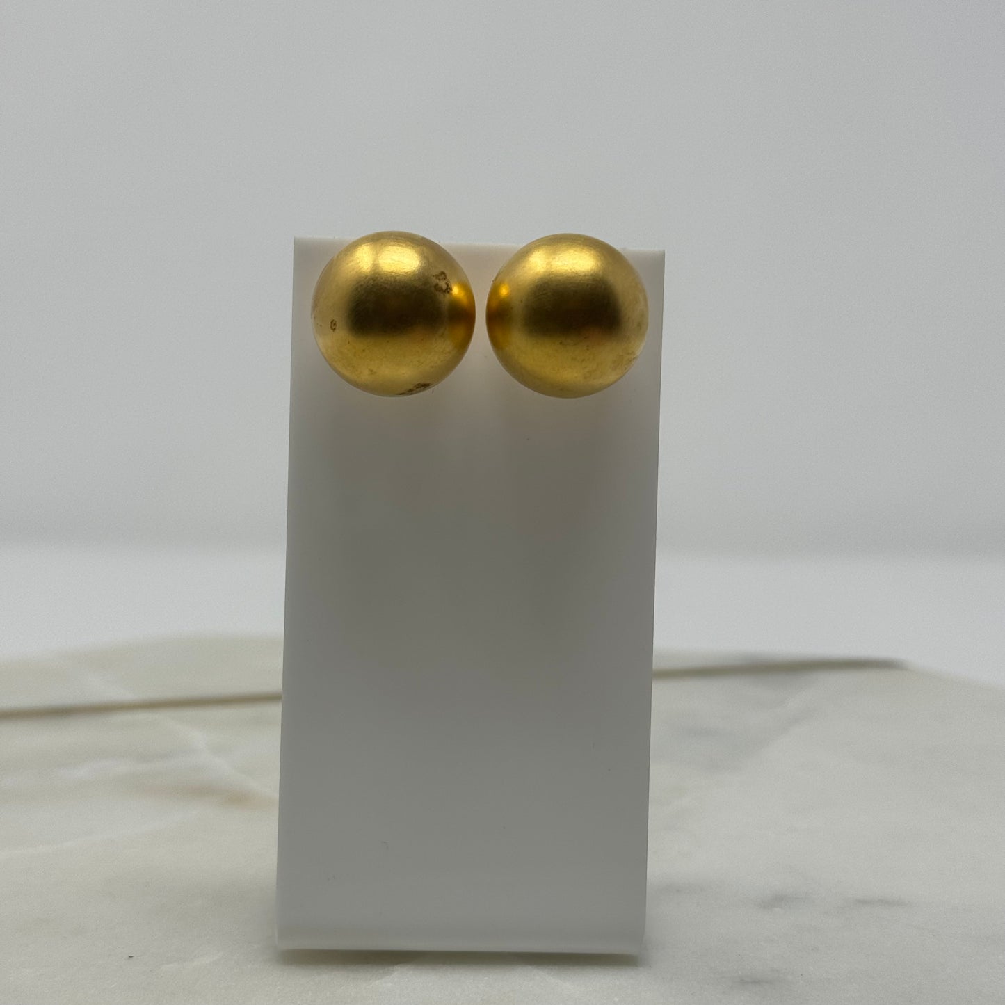 Vintage Gold Sphere Metal Statement Earrings