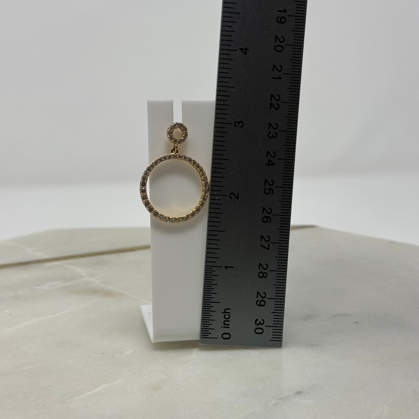 Round Crystal Sparkle Gold Dangle Statement Earrings