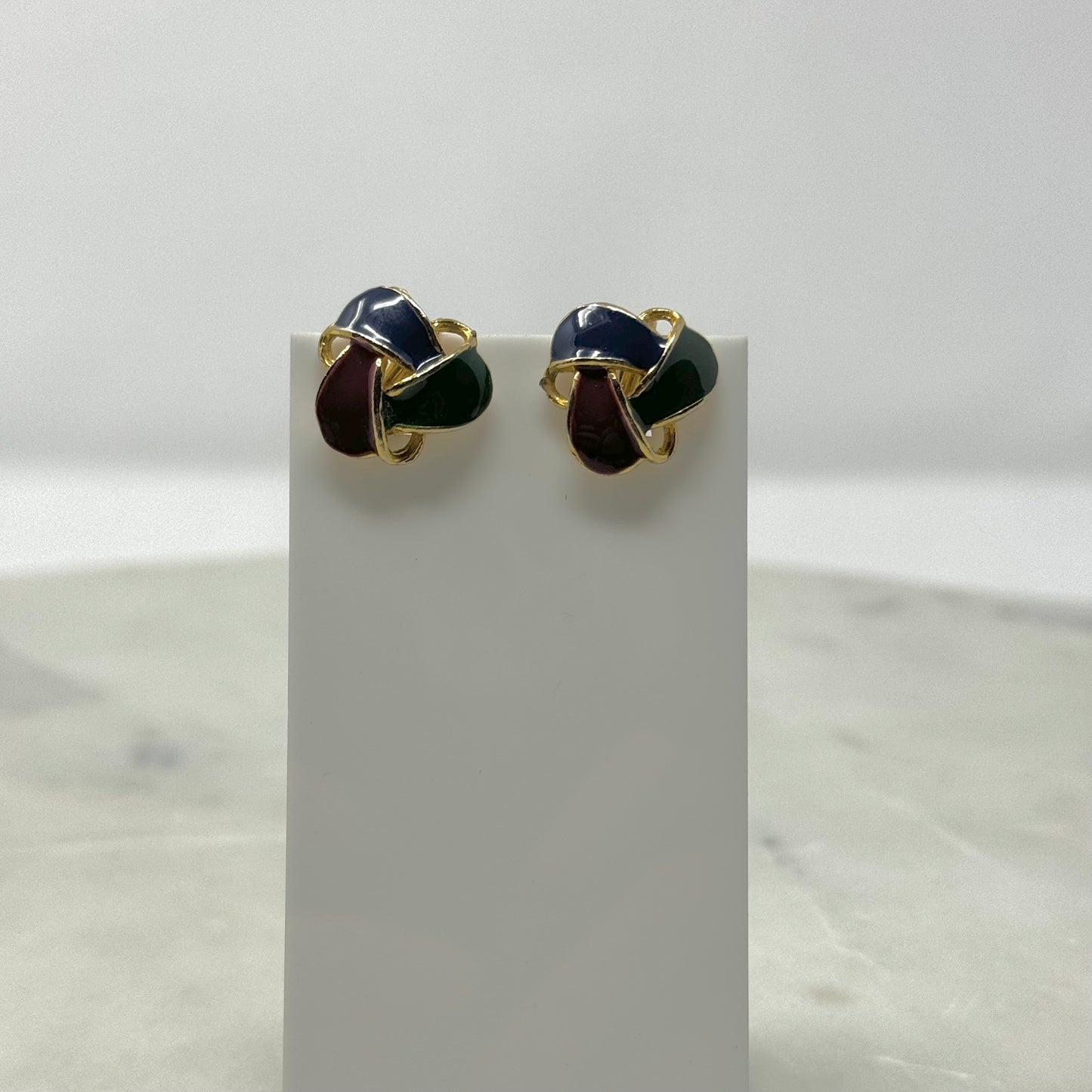 Vintage 90's Colors Knotted Clip-On Earrings