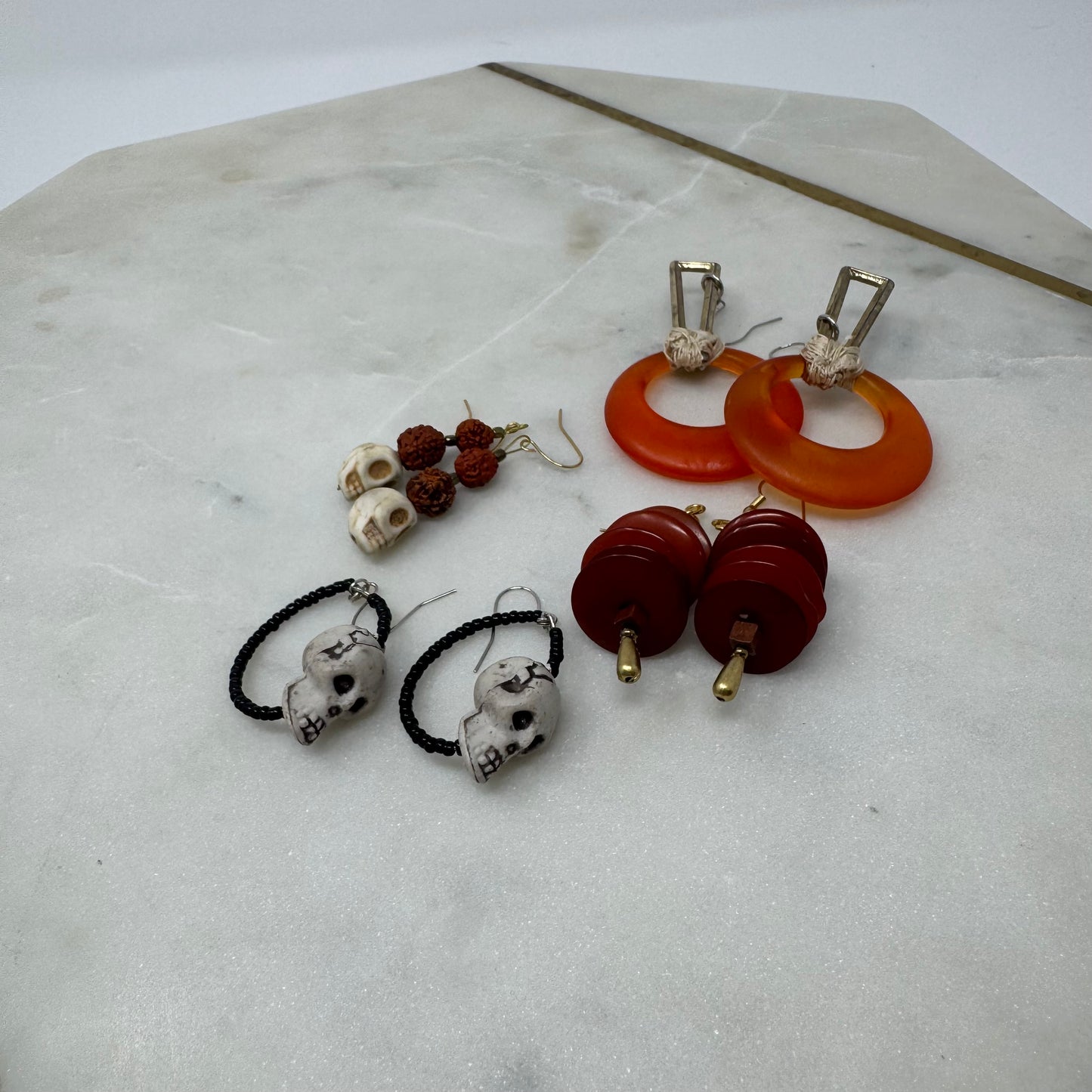 Halloween / Fall Earrings Handcrafted with reclaimed materials.
