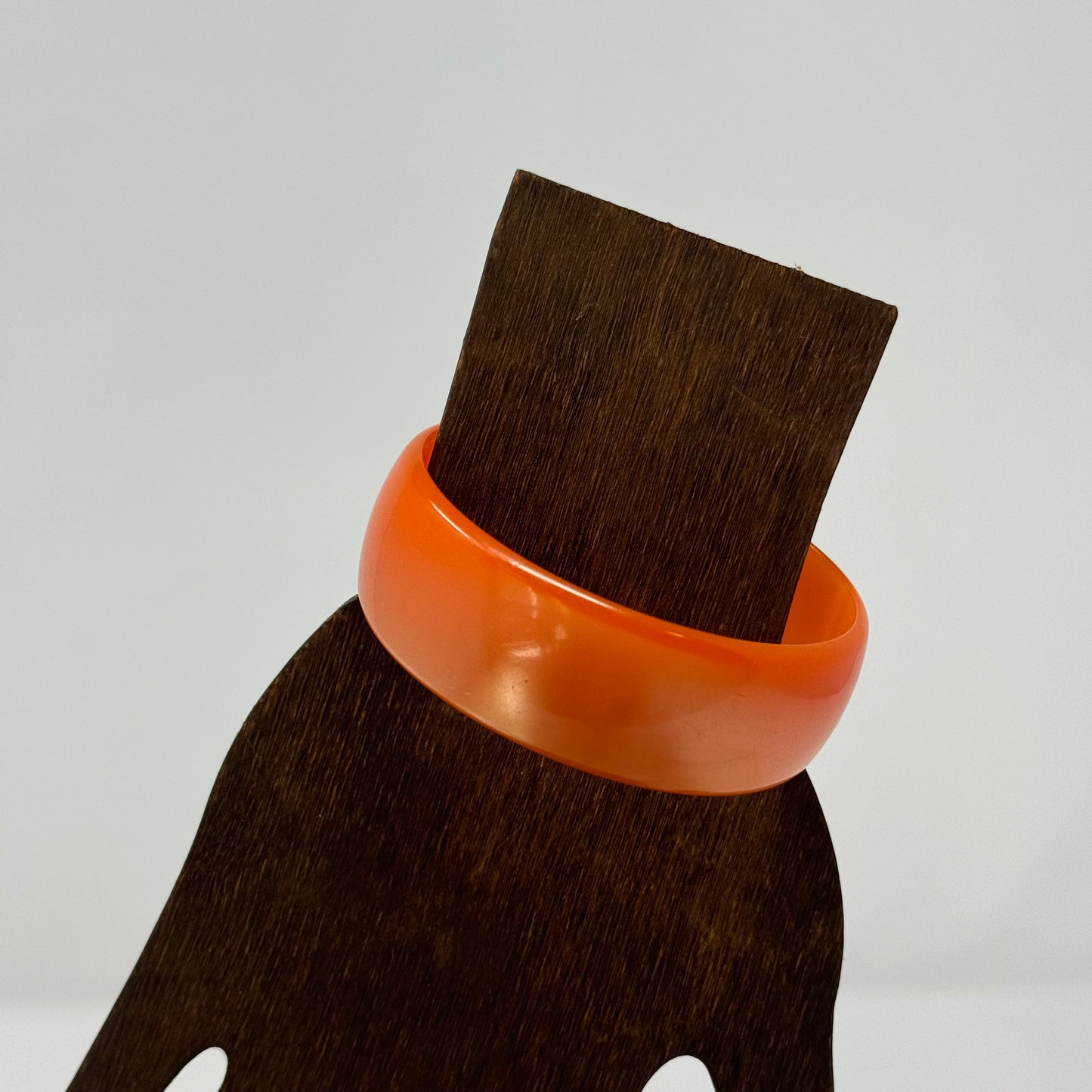 Vintage Orange Lucite Bangle Bracelet - Retro 1970s Style, Chunky Statement Jewelry, Bold Mod Fashion
